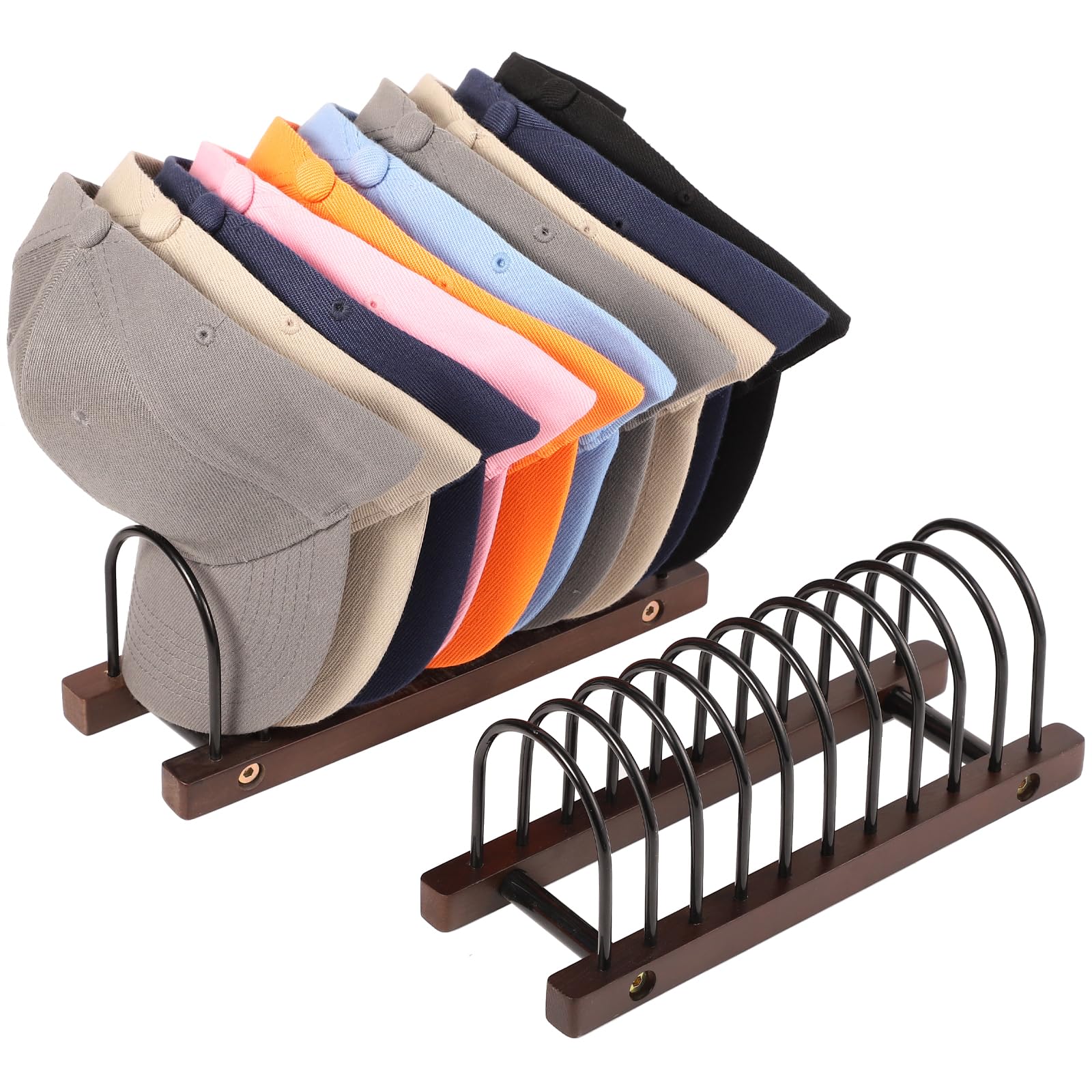 Dntorx Hat Organizer for Baseball Caps, 2 packs Hat Stand Holder for 20 Ball Caps Tabletop Hat Racks for Baseball Caps Storage Display Organizer for Closet, Bedroom, Dresser