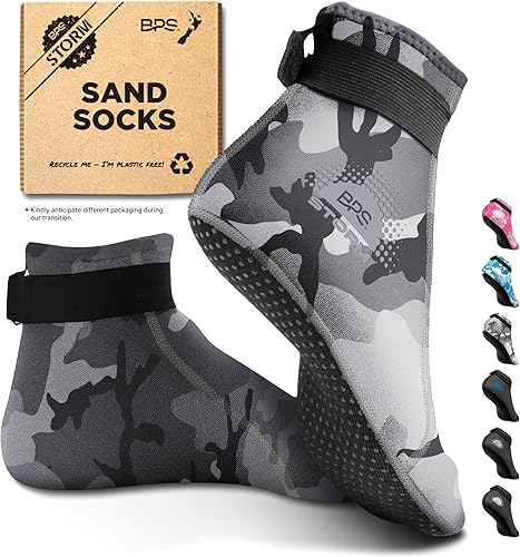 Calcetín BPS 'Storm Sock' ultra premium para aletas de agua (corte bajo, unisex) 0.118pulgadas de neopreno pegado y cosido ciego con correas de