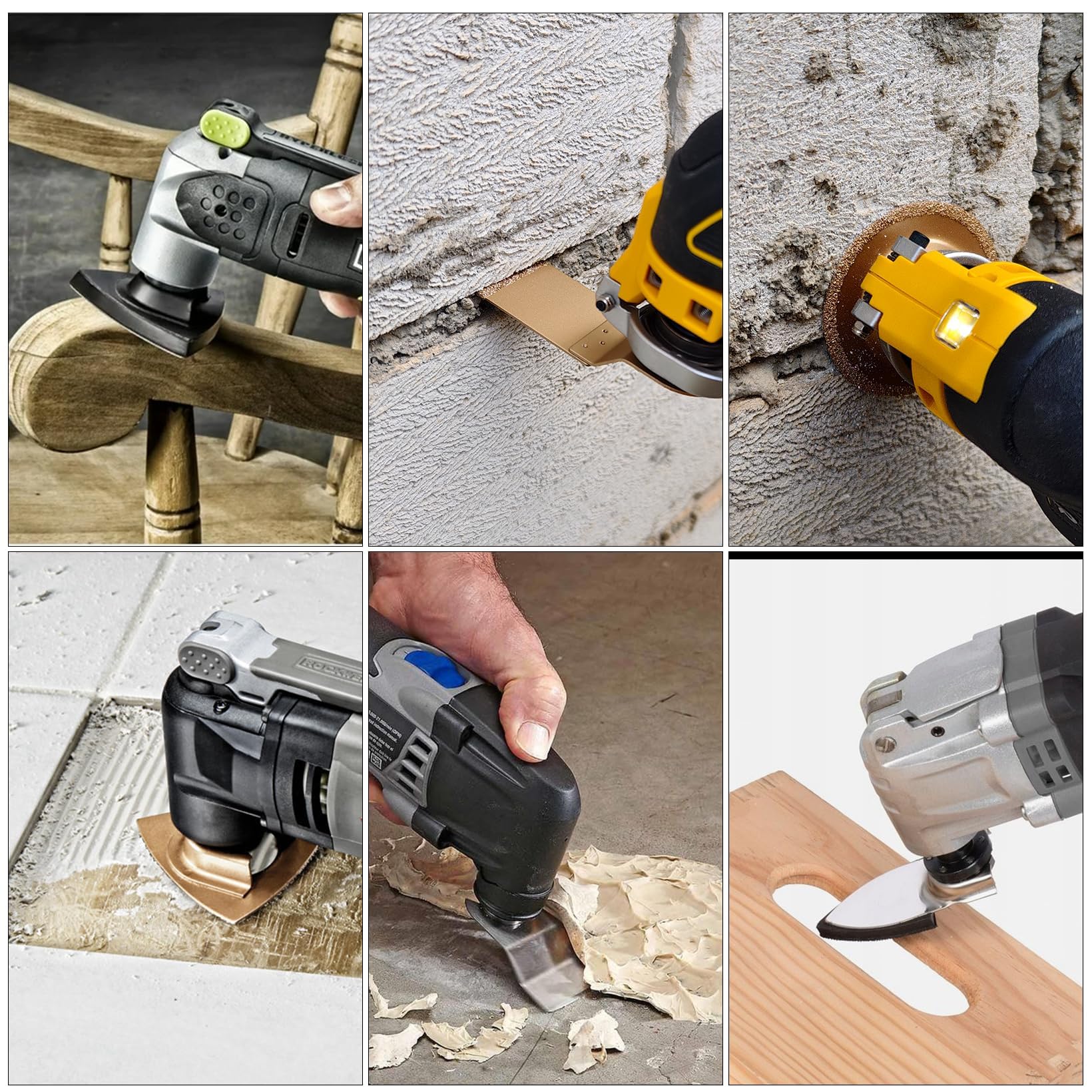 Multitool Sägeblätter, Diamant Multifunktionswerkzeug Klingen Set, OszillierendeMultitool Sägeblätt für Mörtel entfernen und weiche Fliesen schneiden für DeWalt Milwaukee und mehr (138 PCS)