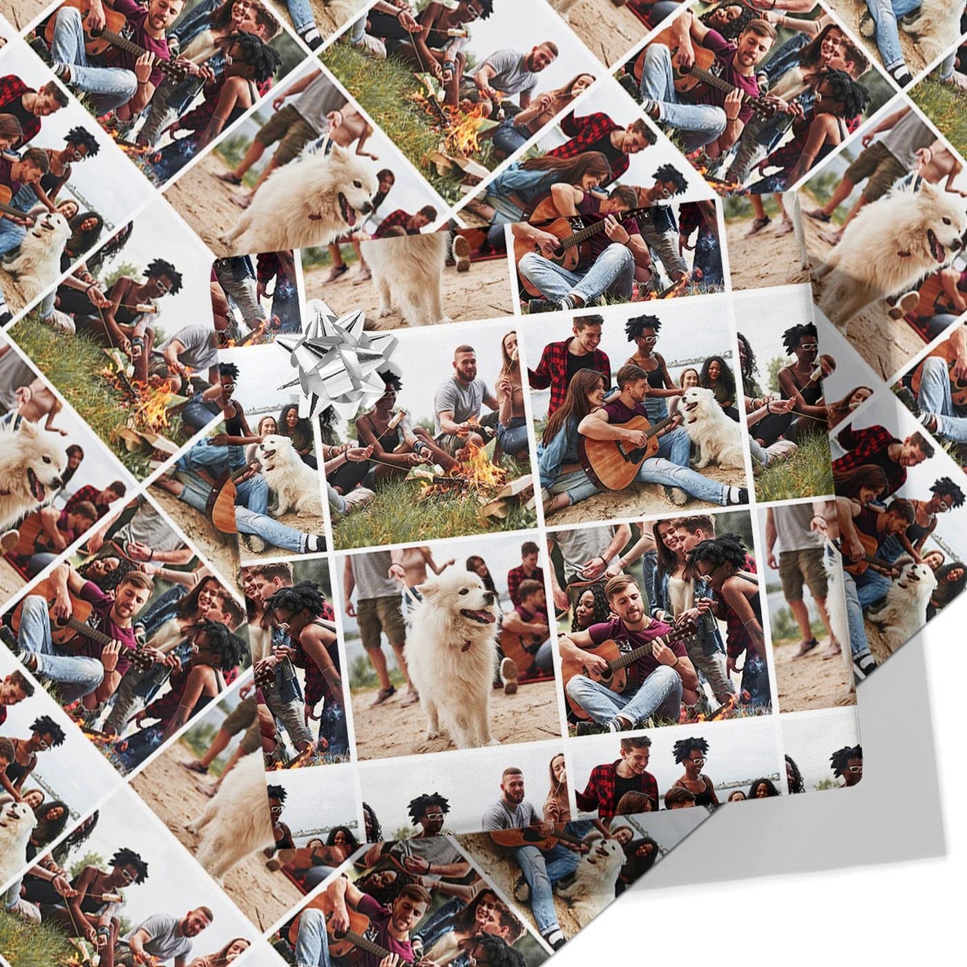 Photo Grid Personalised Wrapping Paper - Add Your Own Photos - Create Your Own Gift Wrap - 1.5M Roll