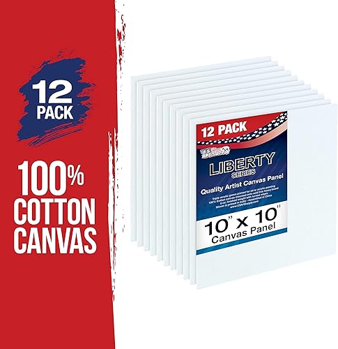 Miniatura 2 de US Art Supply - Tableros de lona de 4.0 x 4.0 pulgadas, libre de ácidos, 12 unidades (1 caja completa de 12 paneles de lona individuales)