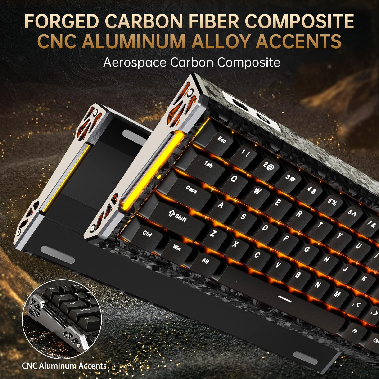 ATTACK SHARK R68 HE Kabel Magnetische Tastatur Kabellosen R11 ULTRA Gaming-Maus Carbonfaser 8000 Hz Rapid Trigger 49g SUPERLIGHT PAW3950MAX 42000 DPI Schwarz
