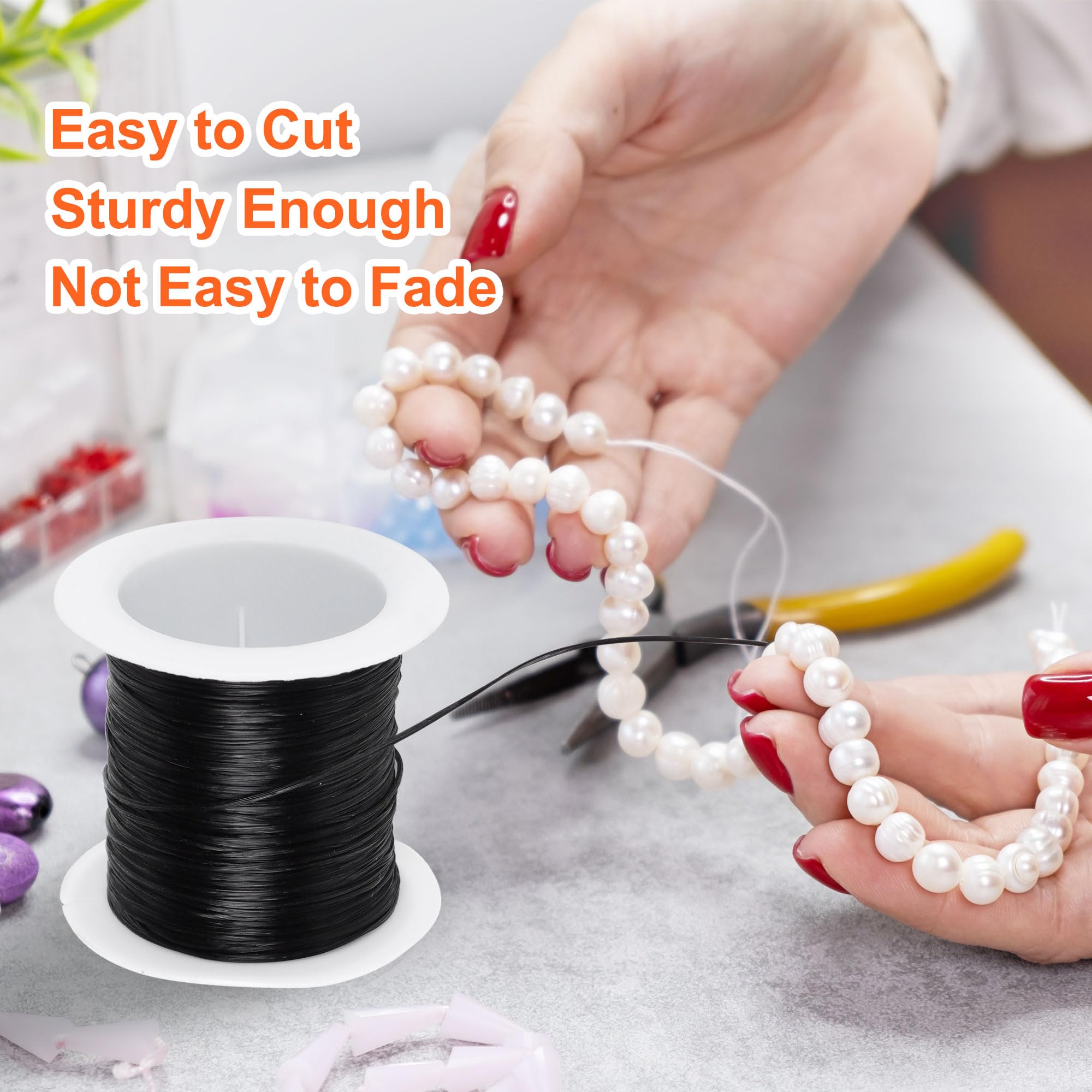 Sourcingmap 1 mm Elastic String for Bracelets 33Ft Stretchy Crystal Beaded String Cord Roll 10M Long - Image 3