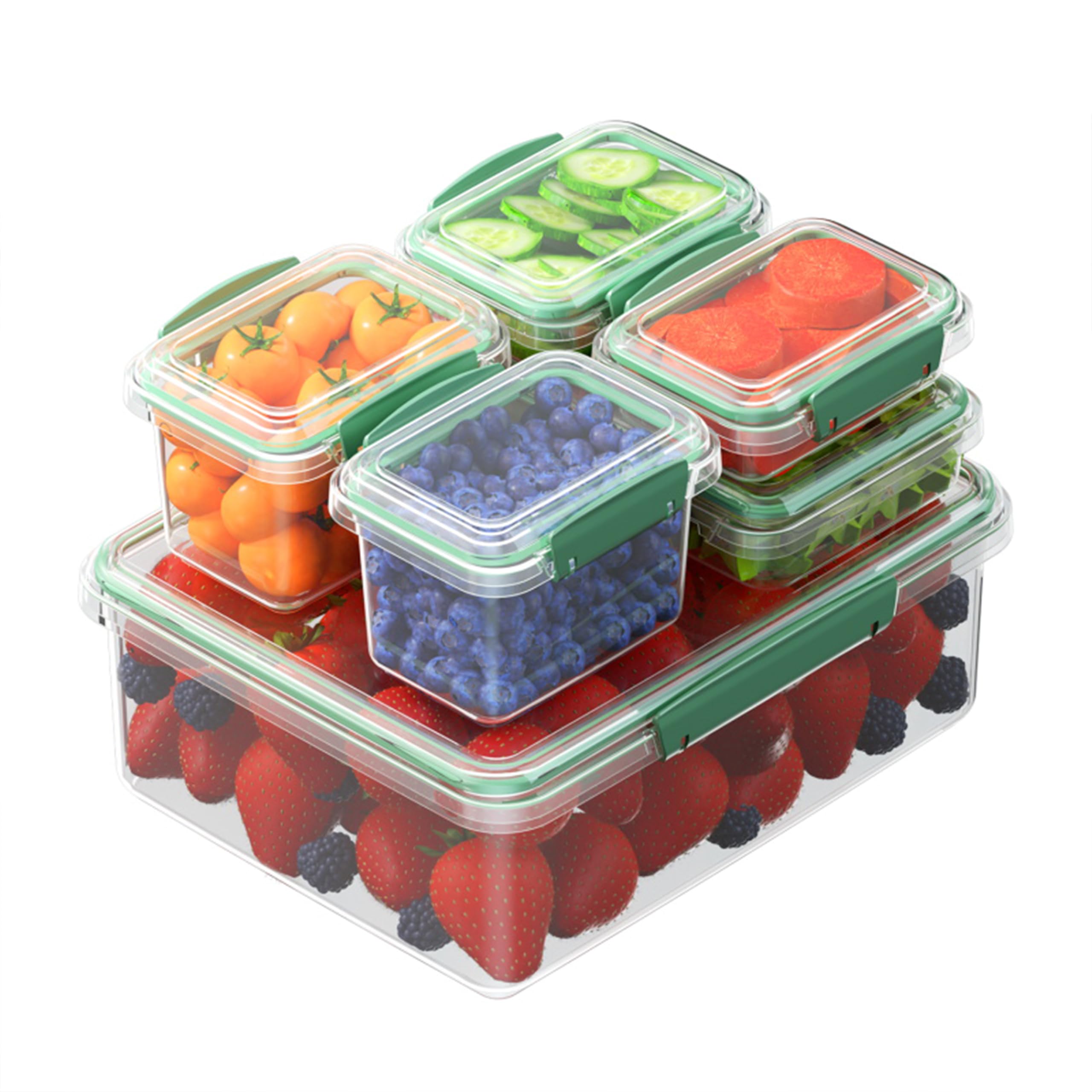 Juego De Almacenamiento De Alimentos De Vidrio Caraway, 14 Piezas