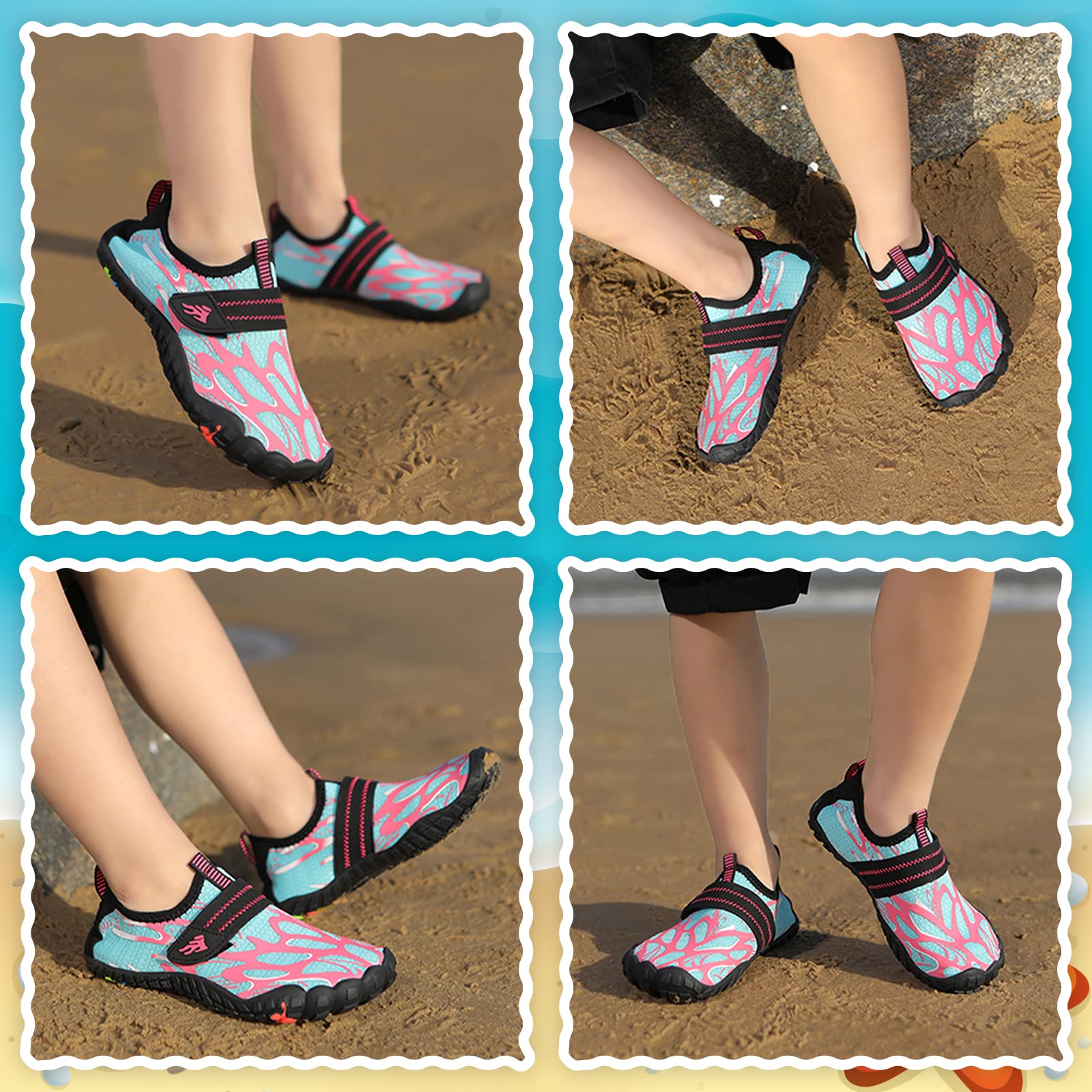 Hanani Zapatos de Agua Niño Escarpines de Baño para Niña Barefoot Calcetines de Natación Niñas Zapatos de Agua de Secado Descalzo Aqua Calcetines Escarpines de Baño