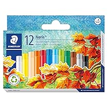 Staedtler Noris – Pastelli a Olio Resistenti all’Acqua, Set di Pastelli Colorati Ideali per Pittura, Disegno e Lavoretti Artistici, Colori a Olio Brillanti Adatti su Quasi Tutte le Superfici, 12Pezzi