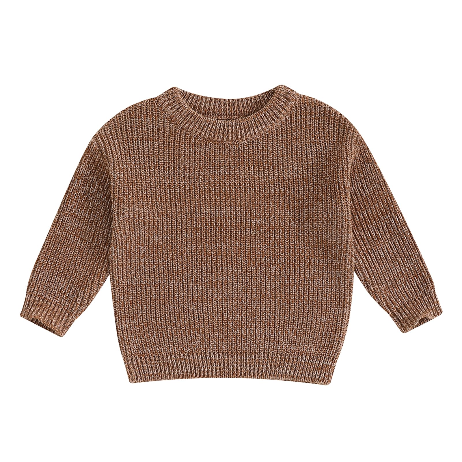 Geagodelia Toddler Baby Boy Girl Warm Sweater Long Sleeve Crew Neck Solid Color Knitted Pullovers Tops Knit Jumpers Sweatshirt Chunky Knitwear Fall Winter Clothes Outfits — view 30