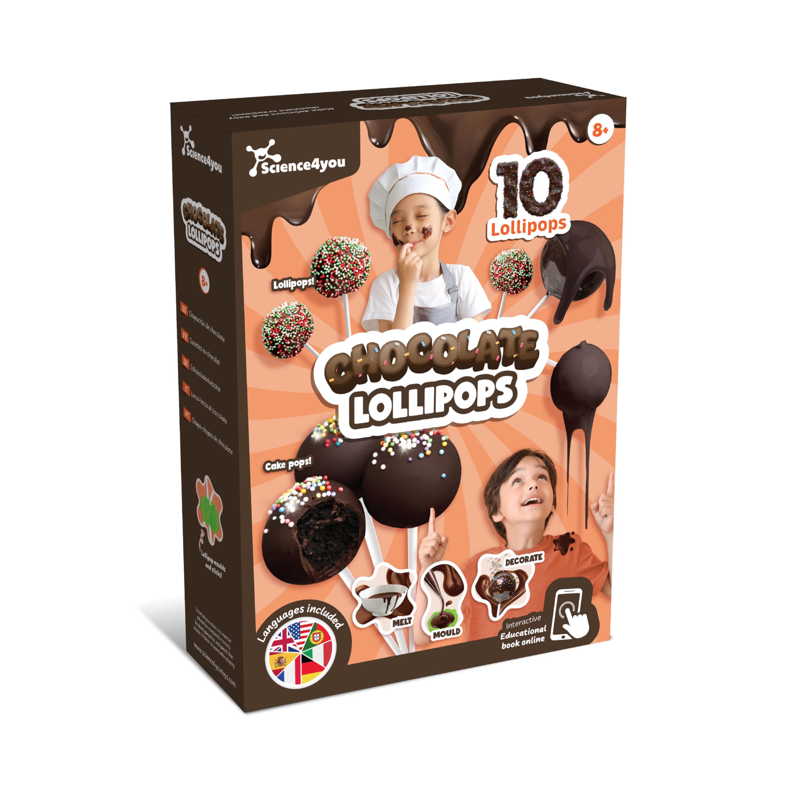 Science4you Chocolate Lollipops Maker for Kids Age 8 9 10 11+ – Chocolate Making Kit to Make your own Lollipops for Kids & Cakepops, Cake Pop Kit, Sweet Gift Box for Boys & Girls Age 8 9 10 11+