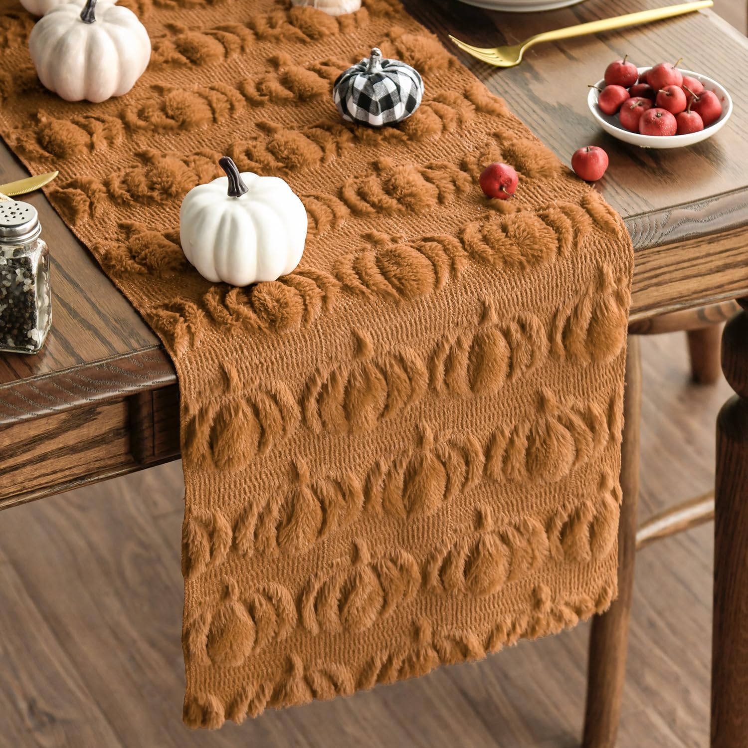 Caramel Faux Fur Table Runner