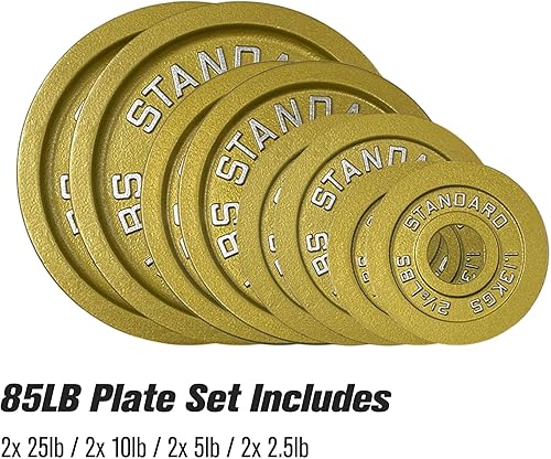 Miniatura 4 de Placas de acero olímpico con acabado dorado, pares y juegos de mancuernas de 2 pulgadas estándar en oro prémium para levantamiento de pesas Juego de