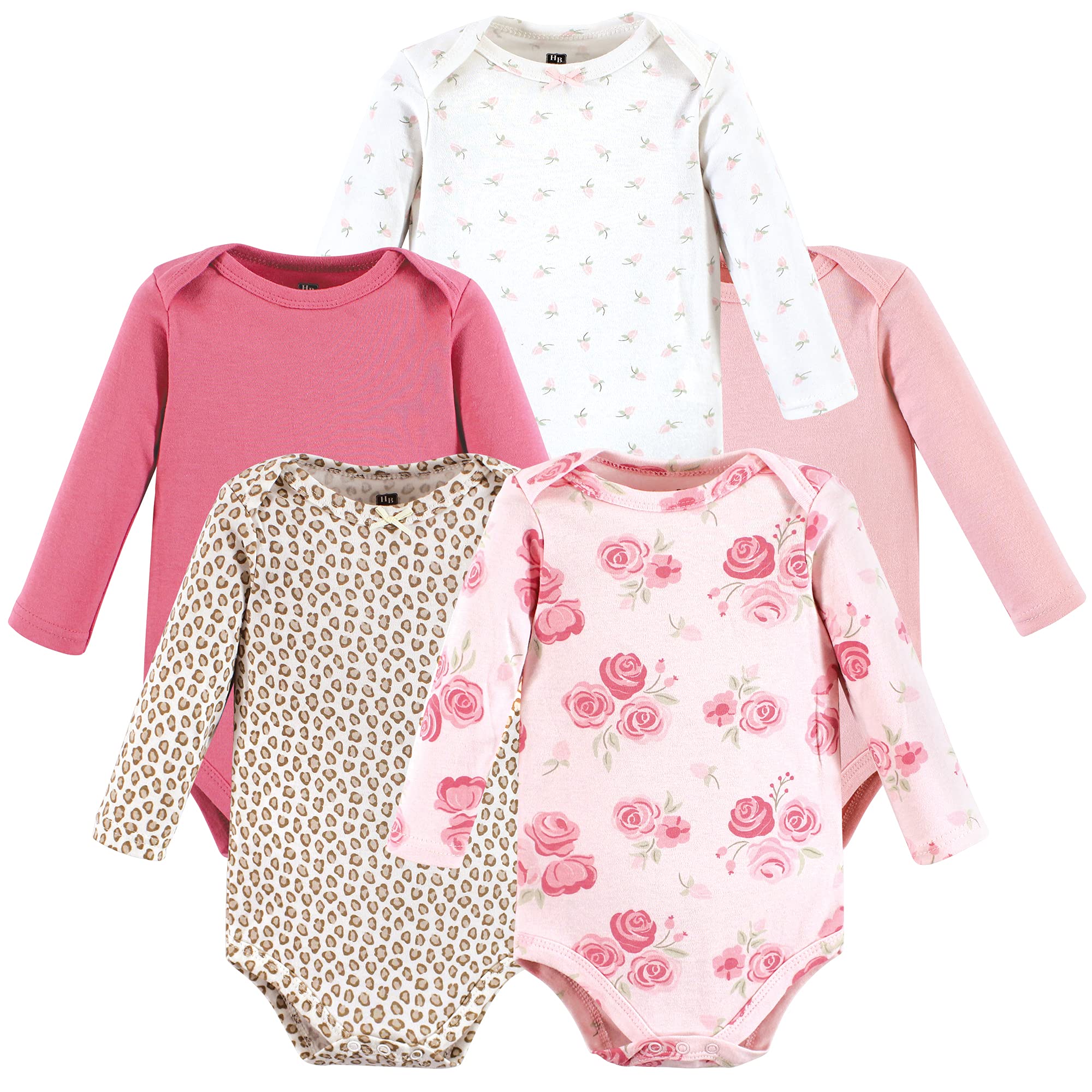 Hudson Baby baby-boys Cotton Long-sleeve Bodysuits 5-pack