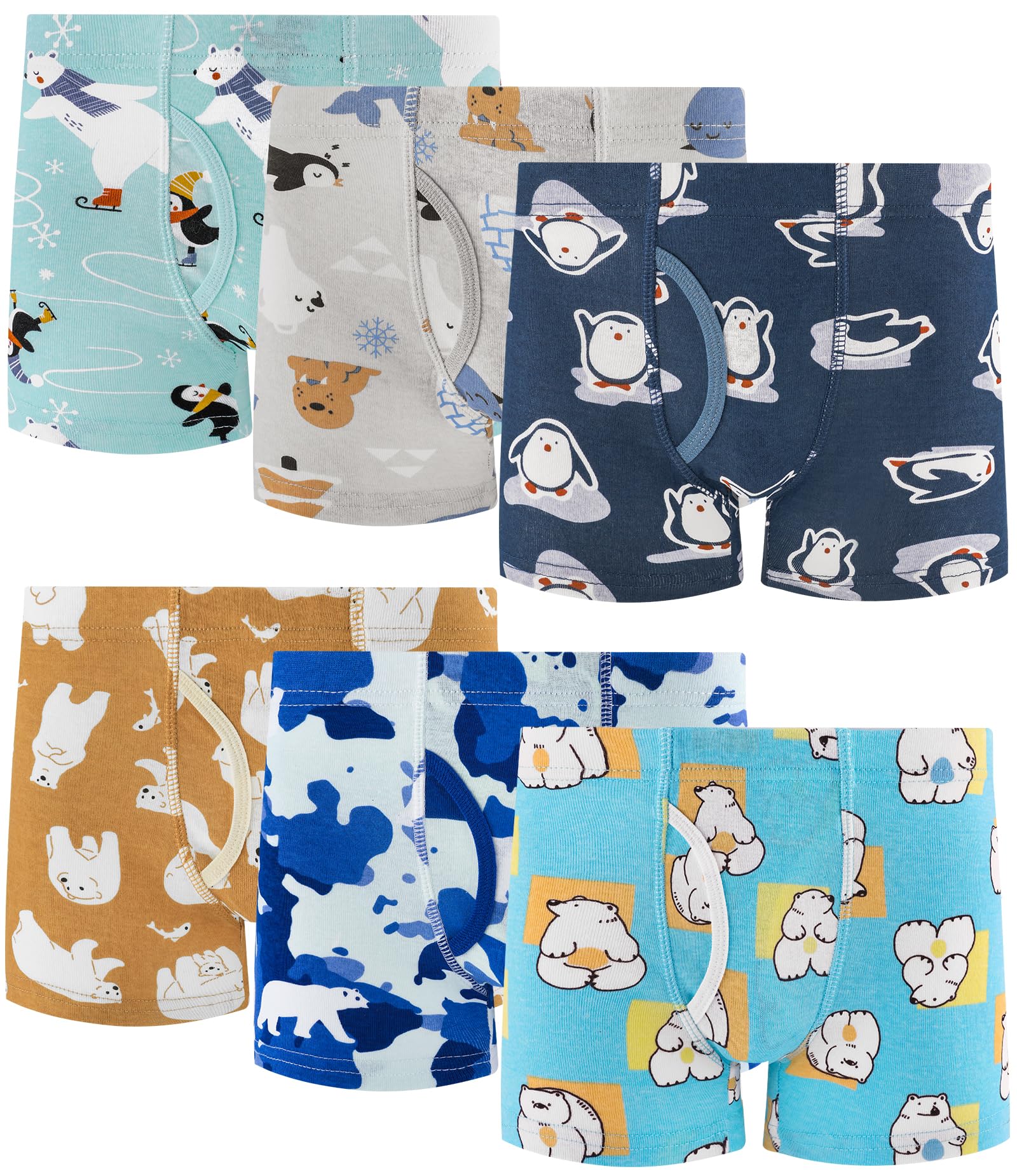 Boys 100% Cotton Soft Boxer Briefs Size 18M-12Yrs Tagless Underwear 6-Pack