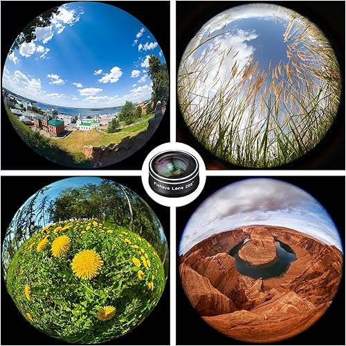 Miniatura 5 de Mocalaca Lente de cámara de teléfono con espejo de cámara de reflejo, lente macro, lente ojo de pezkit de lentes gran angular, accesorios de