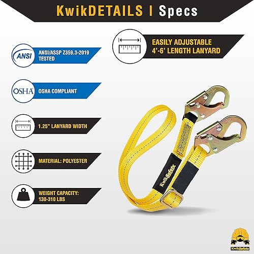Miniatura 10 de KwikSafety (Charlotte, NC) BEAVER COLA COMBO  Cinturón de seguridad de 39 a 58 pulgadas y bolsa de pernos de lona resistente con costuras reforzadas