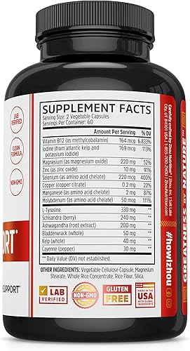 Miniatura 7 de Complejo con yodo formula para energía metabolismo y concentración soya vegetariana y libre de gluten Siéntete como tú mismo otra vez de Thyroid