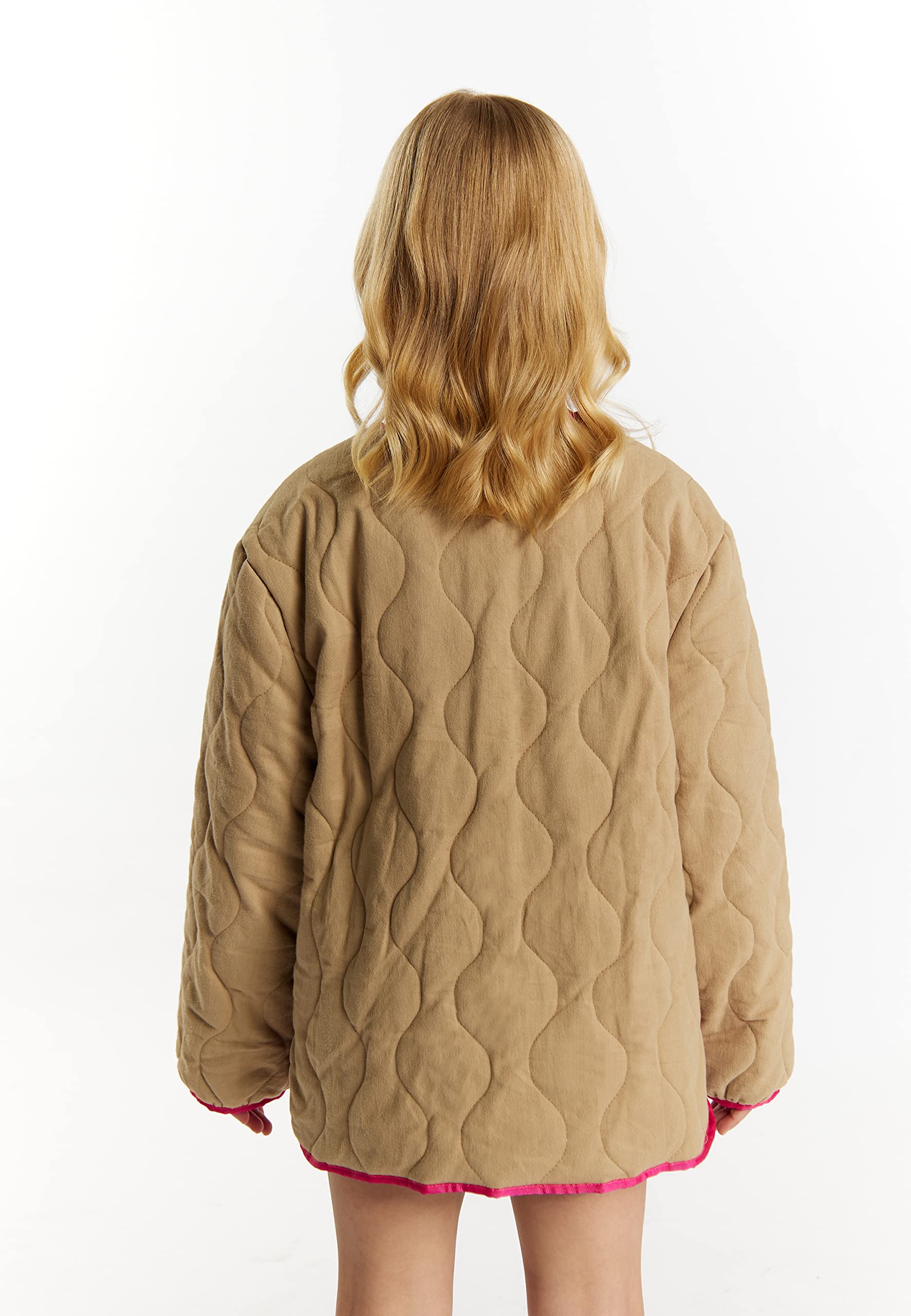 DreiMaster Pikowana kurtka dziewczęca 33027453, szarobrązowy, 128 cm