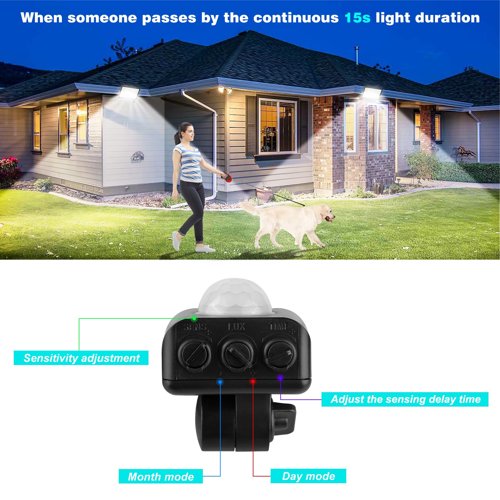 T-SUN Faretto LED da Esterno con Sensore di Movimento 100W, 10000 LM Faro LED Esterno, Impermeabile IP66 6000K Bianco Freddo, Faretti Leds per Interno Alimentazione di Rete per Giardino Patio Garage