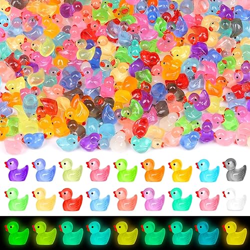 Miniatura 33 de 120 piezas de mini patos de resina para el día de San Valentín, letras rojas, rosas y blancas, diminutos patos de resina a granel, pequeñas figuras