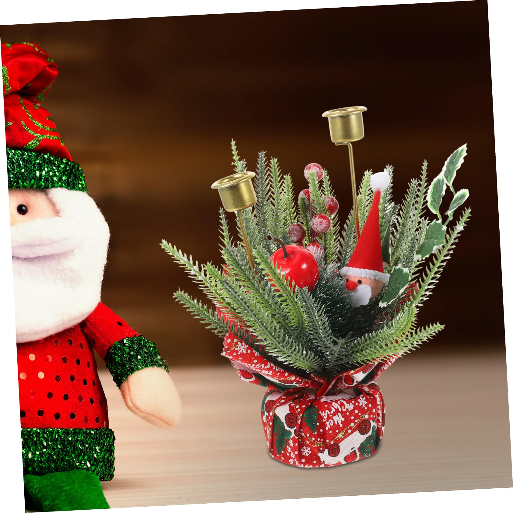 Anneome Portavelas De Navidad Decoración De Frutas Artificiales Centro De Mesa Festivo para Comedor y Oficina