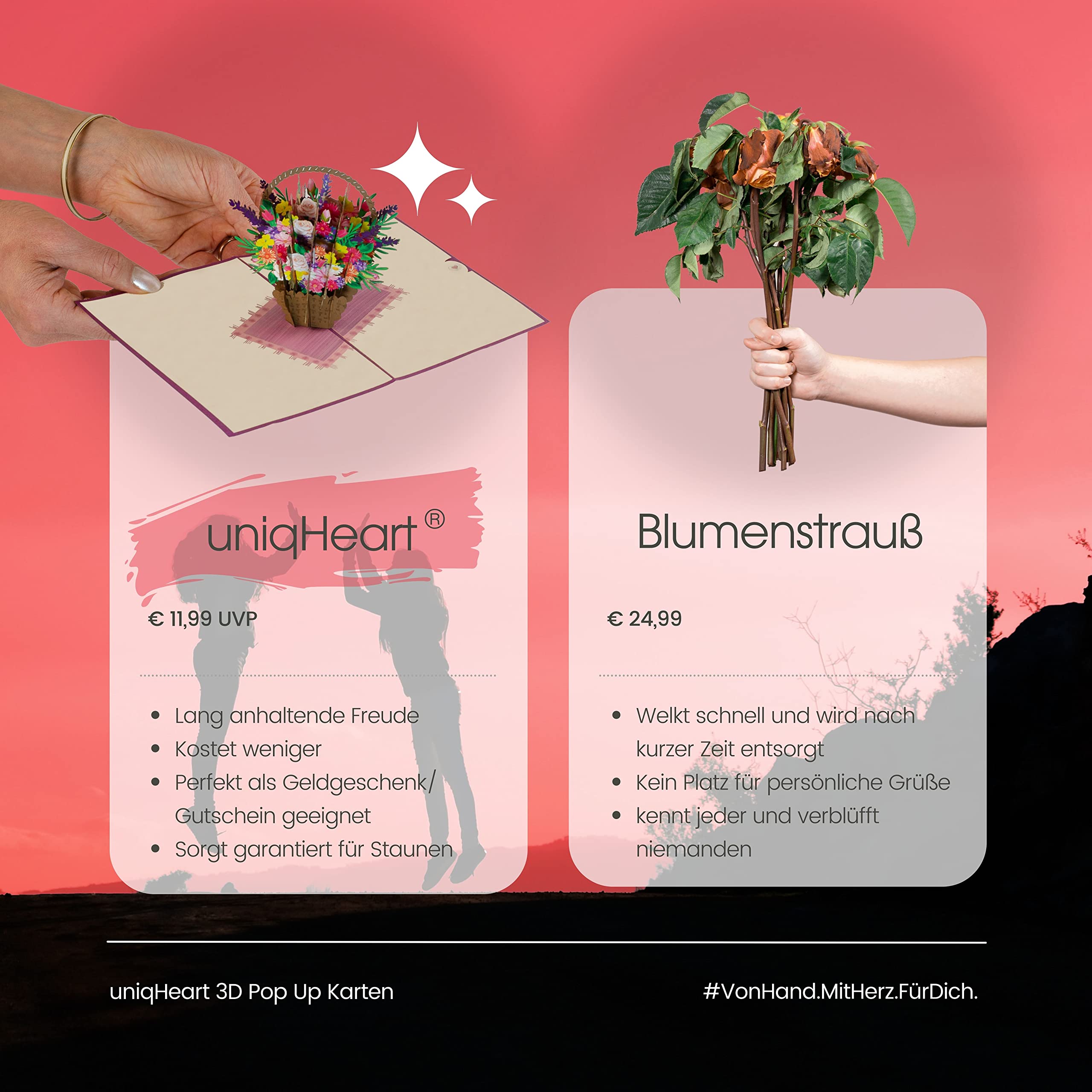 FaCraft Pop-Up Weihnachtskarte – 3D Design Mit Weihnachtsmann & Wichtelstadt, Inkl. Umschlag & Siegel, Handgefertigt