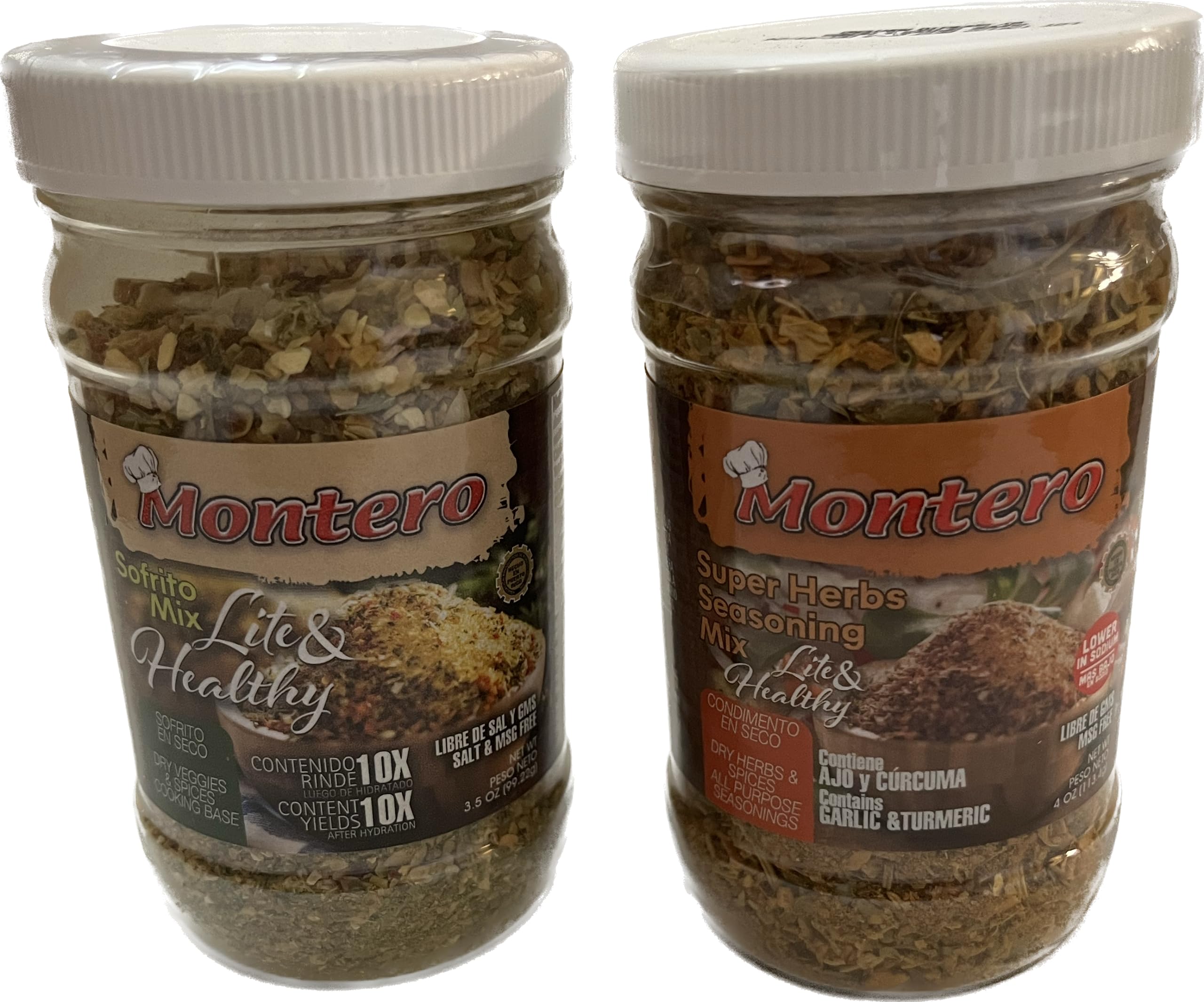 Montero Sofrito Mix 3.5oz and Montero Super Herbs Seasoning Mix 4oz (Set of 2)