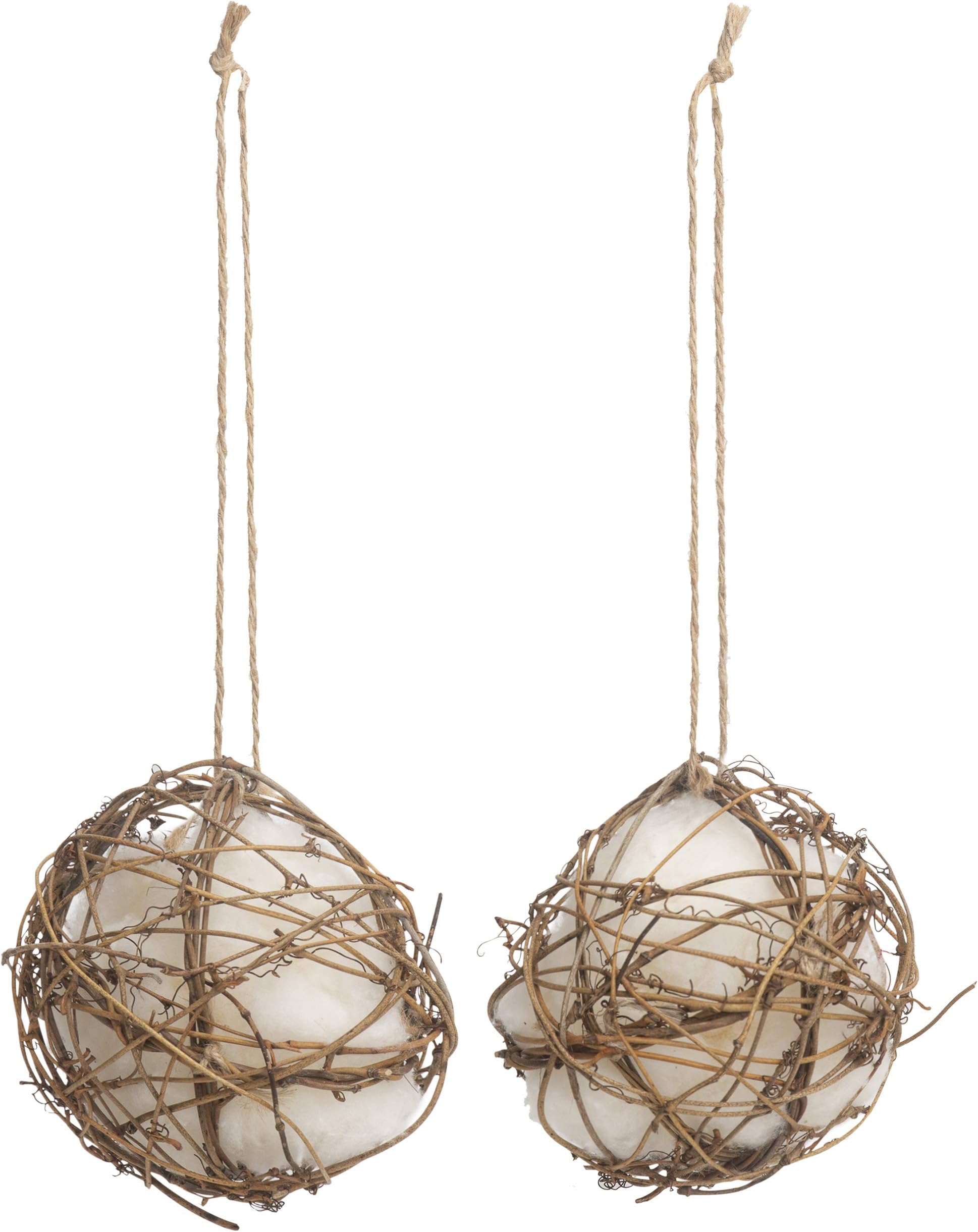 Besti Set of 2 Globe Hummingbird Nesters Cotton Nesting Material for Hummingbirds, Wrens, Finches & More | Refillable Outdoor Bird Nesting Station for Birdwatching & Bird Lovers