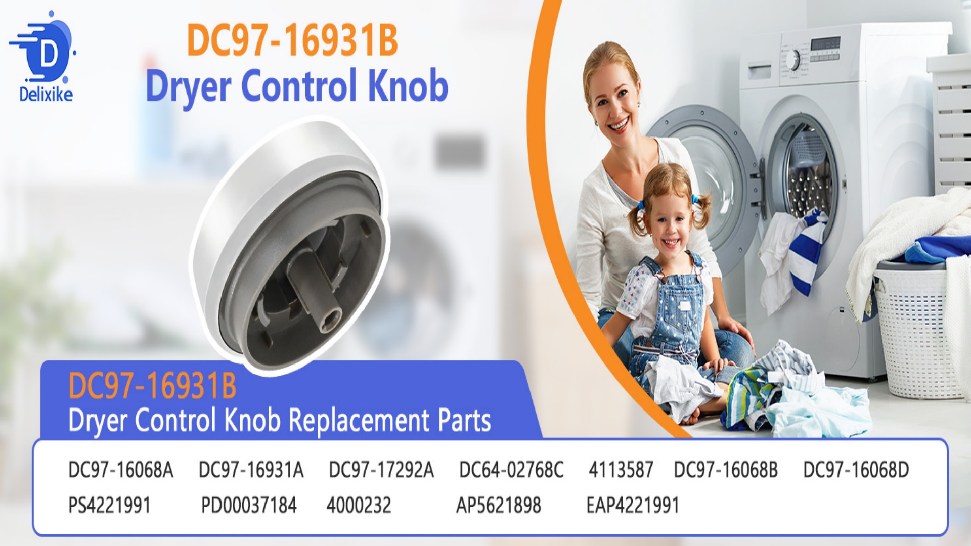 DC97-16931B DC64-02768A Knob Fits for Samsung Dryer Washer Control
