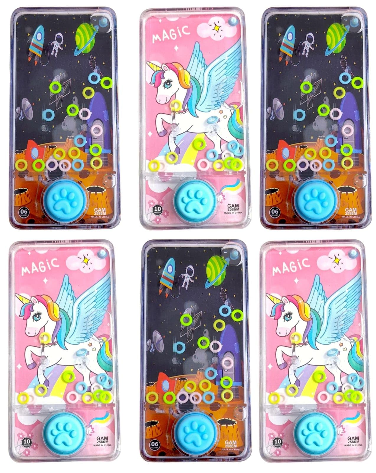 TERA 13 Unicorn/Space Theme Handheld Water Game, Handheld Water Ring Toss Water Game Toy for Birthday Return Gifts, Mobile Phone Water Ring Toss Game for Kids Boys and Girls (6pcs) (B0D8BDBMMS) Amazon Price History, Amazon Price Tracker