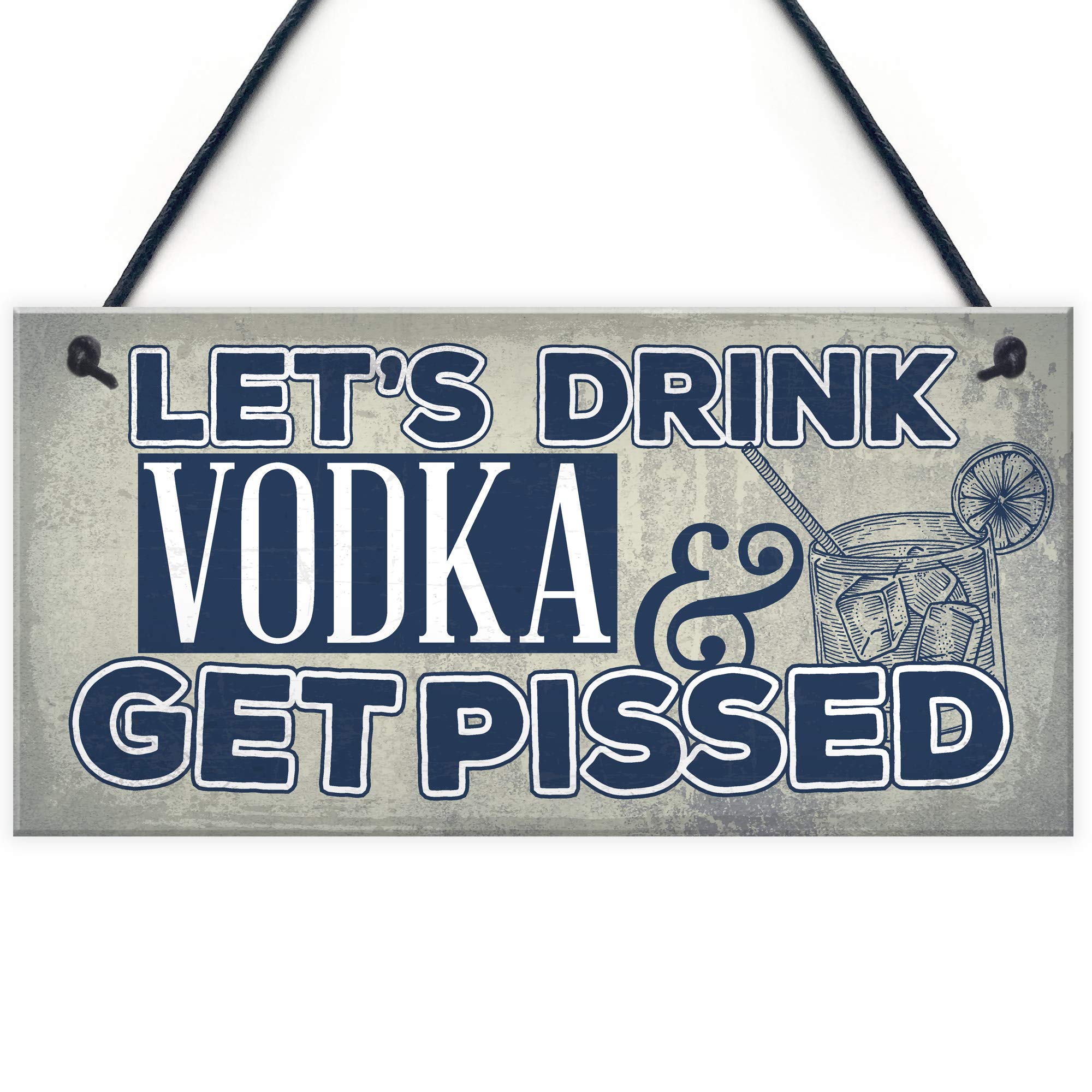 Red Ocean Novelty Vodka Alcohol Gift Funny Friendship Man Cave Home Bar Pub Hanging Plaque Gift For Him Her