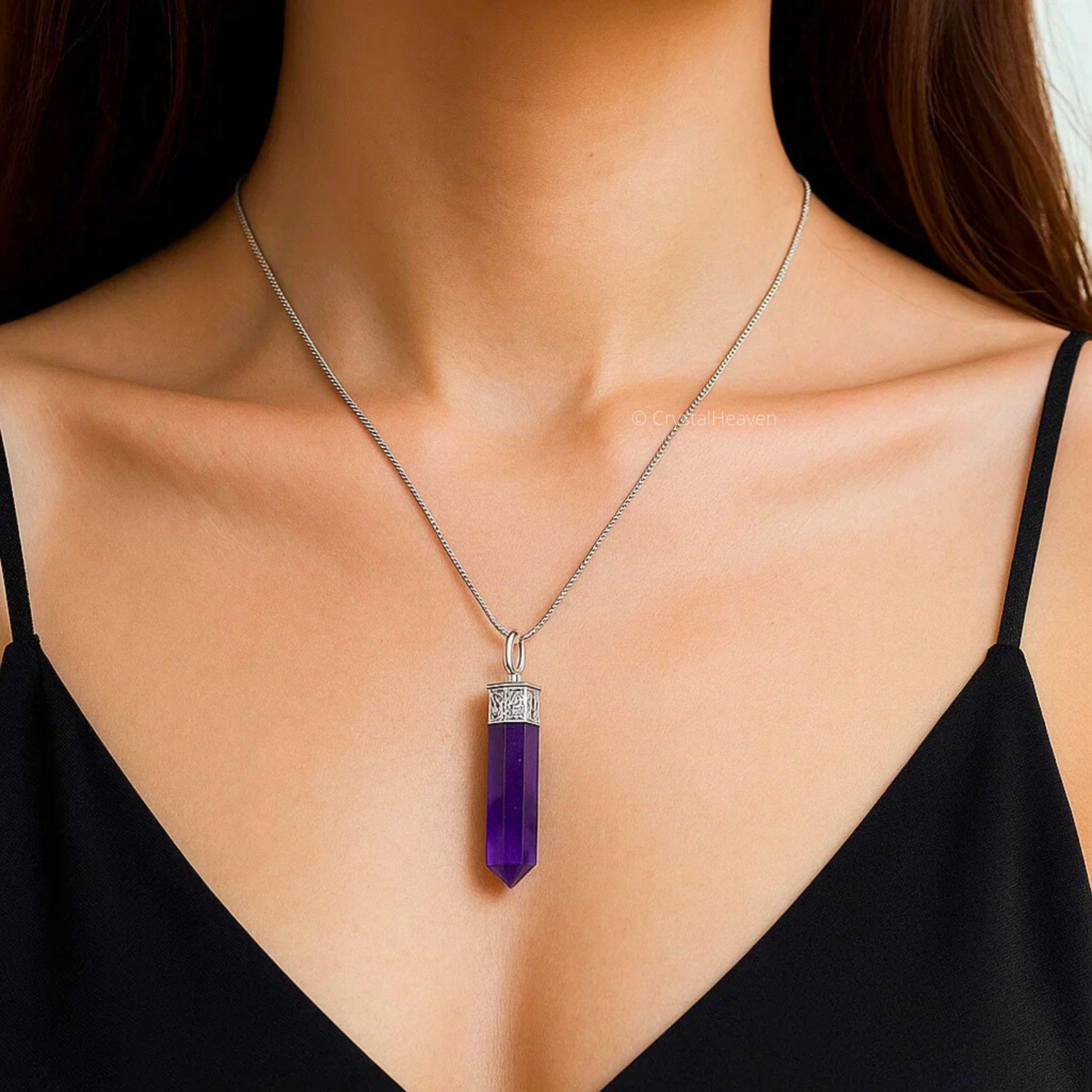 ネックレス・ペンダント amethyst Necklace Crystal Heaven Certified Amethyst Pendant Necklace for Women