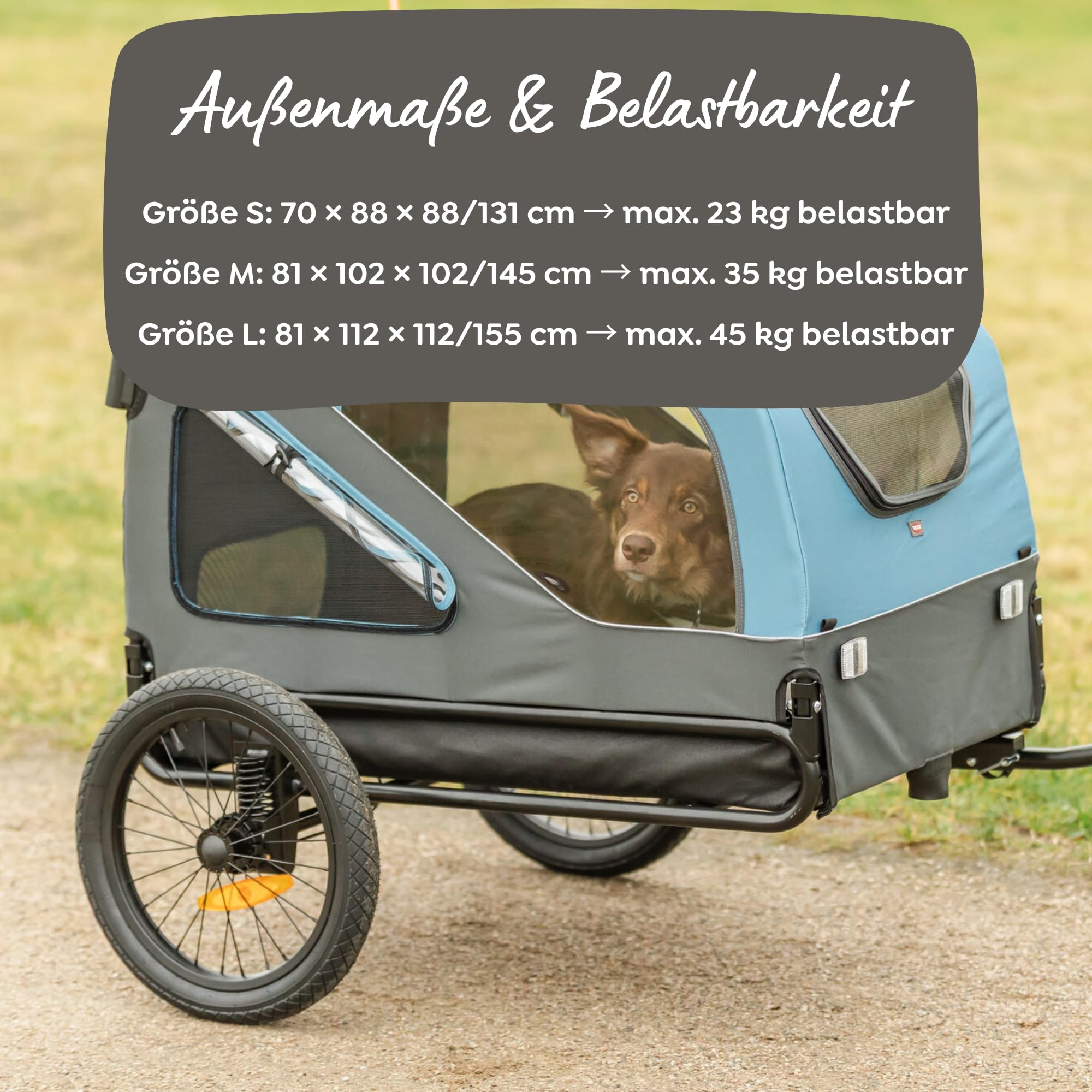 TRIXIE Hunde Fahrradanhänger - blau/grau