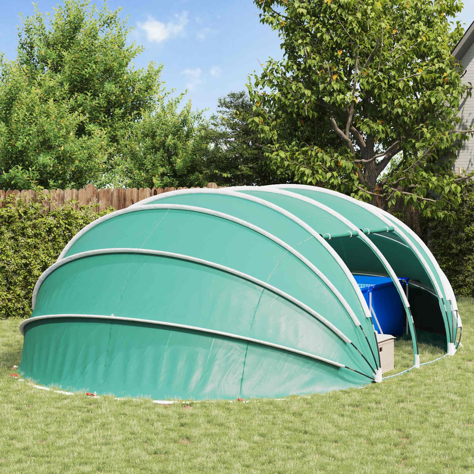 Tente de piscine dôme - Toit de piscine - Auvent de piscine - Tente de piscine - Bleu - 538 x 440 x 204 cm