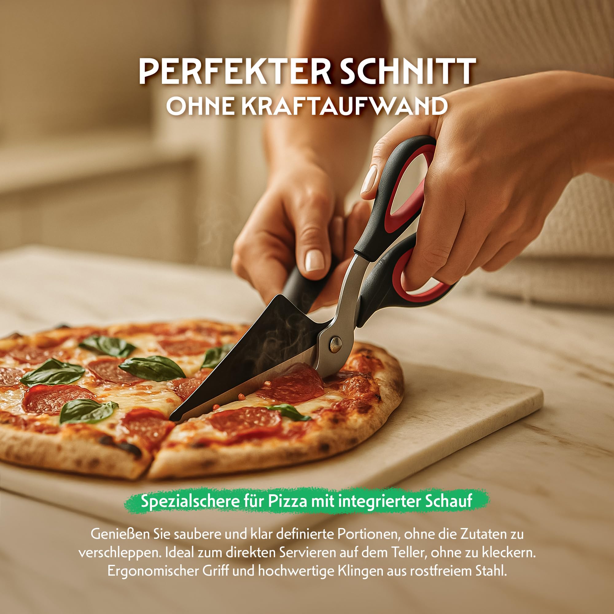 Pizza Lover Juego de piedras para pizza premium para horno y barbacoa, 4 en 1, incluye tijeras para pizza, pala perforada para pizza (anodizado duro), piedra para pizza hasta 800 °C de cordierita +