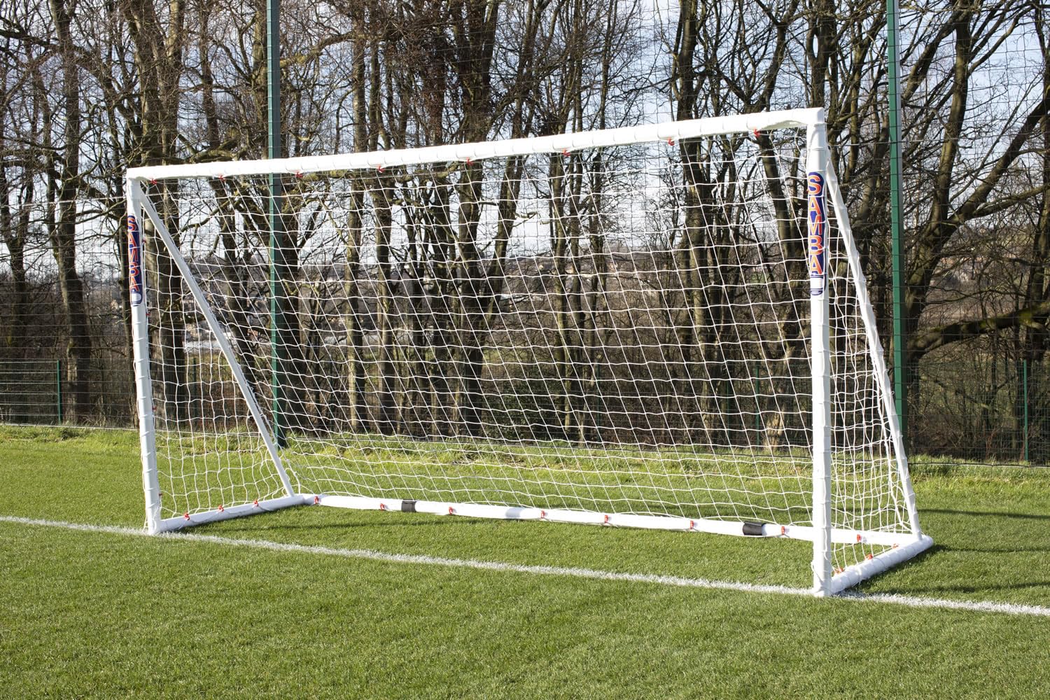 Samba 12x6ft Fold-a-Goal Football Goal - All Weather uPVC Football Goal Posts - Portable Net Foldable Various Sizes
