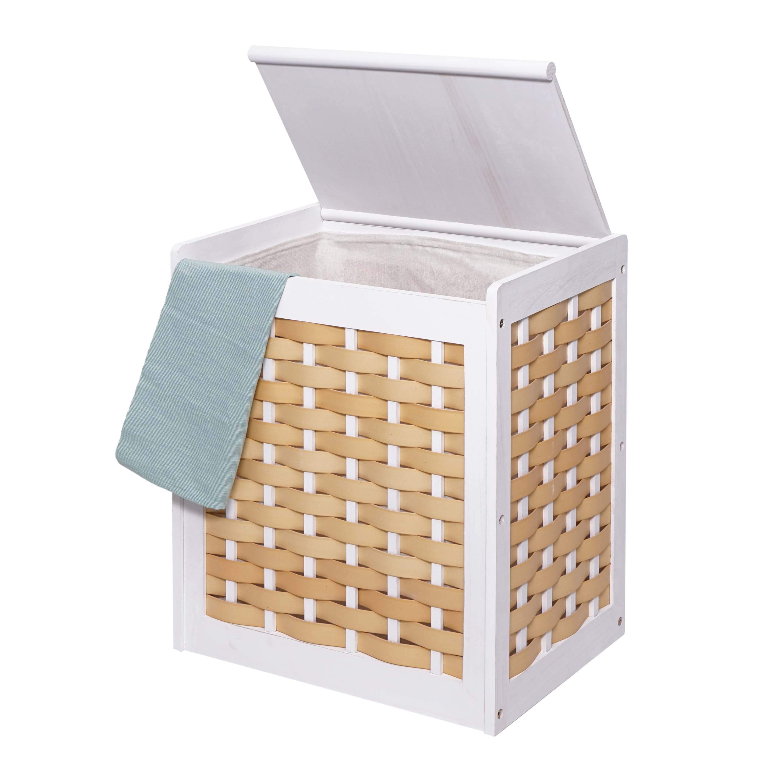 HWC-G37AM - Cesto para la ropa sucia (61 x 51 x 35 cm), color blanco