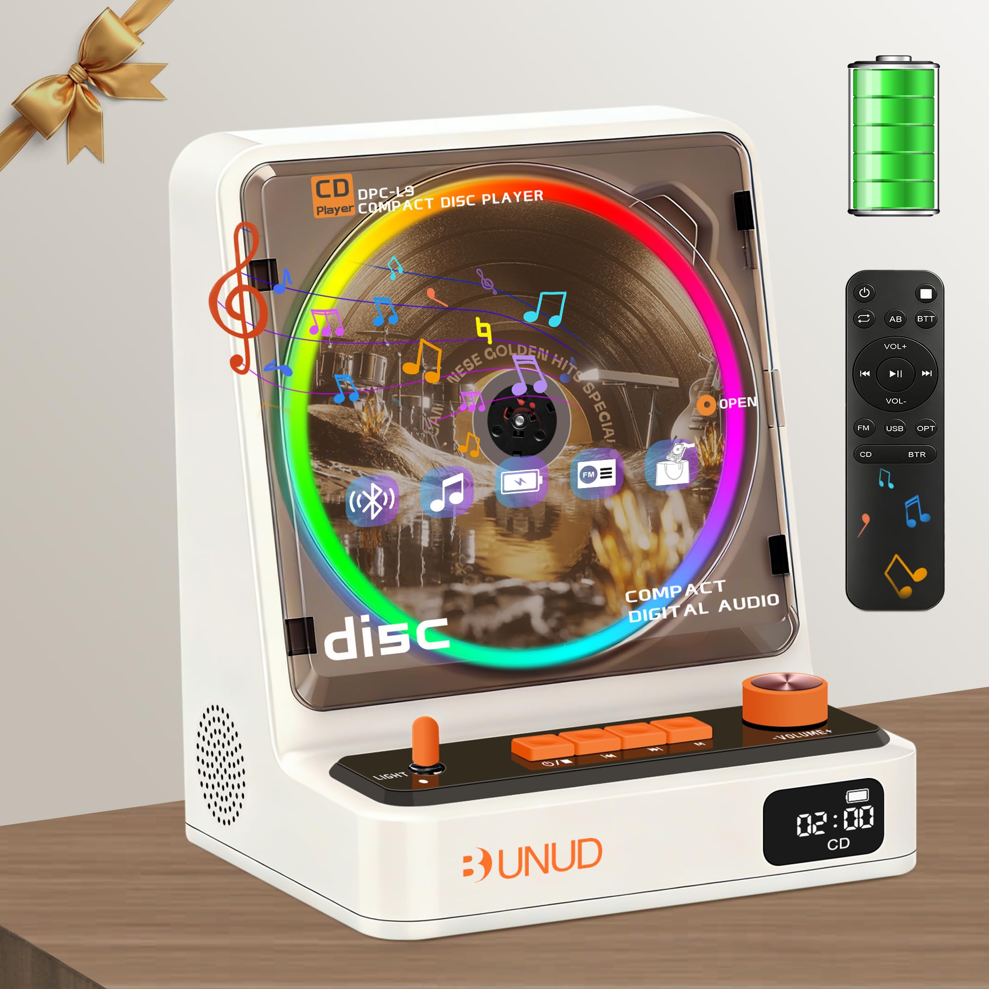 CD Player Portable Bluetooth Desktop CD Player for Home-image-46