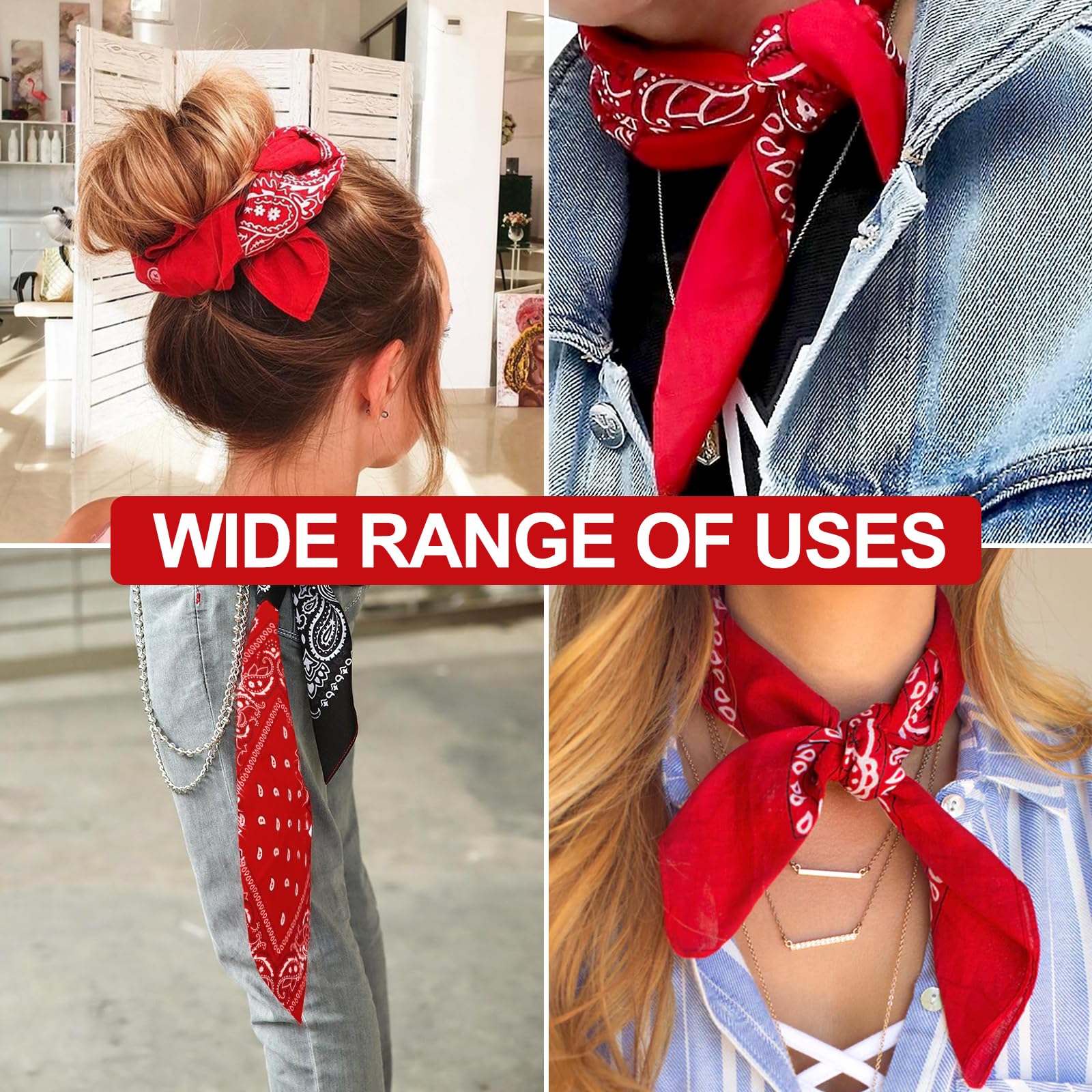 sularpek Bandana, Bandana dla kobiet i mężczyzn, szal z wzorem paisley, uniseksowe szale, szale z wzorem paisley na głowę, szale na włosy, szale na nadgarstek, szale dla motorzystów (55 x 55 cm