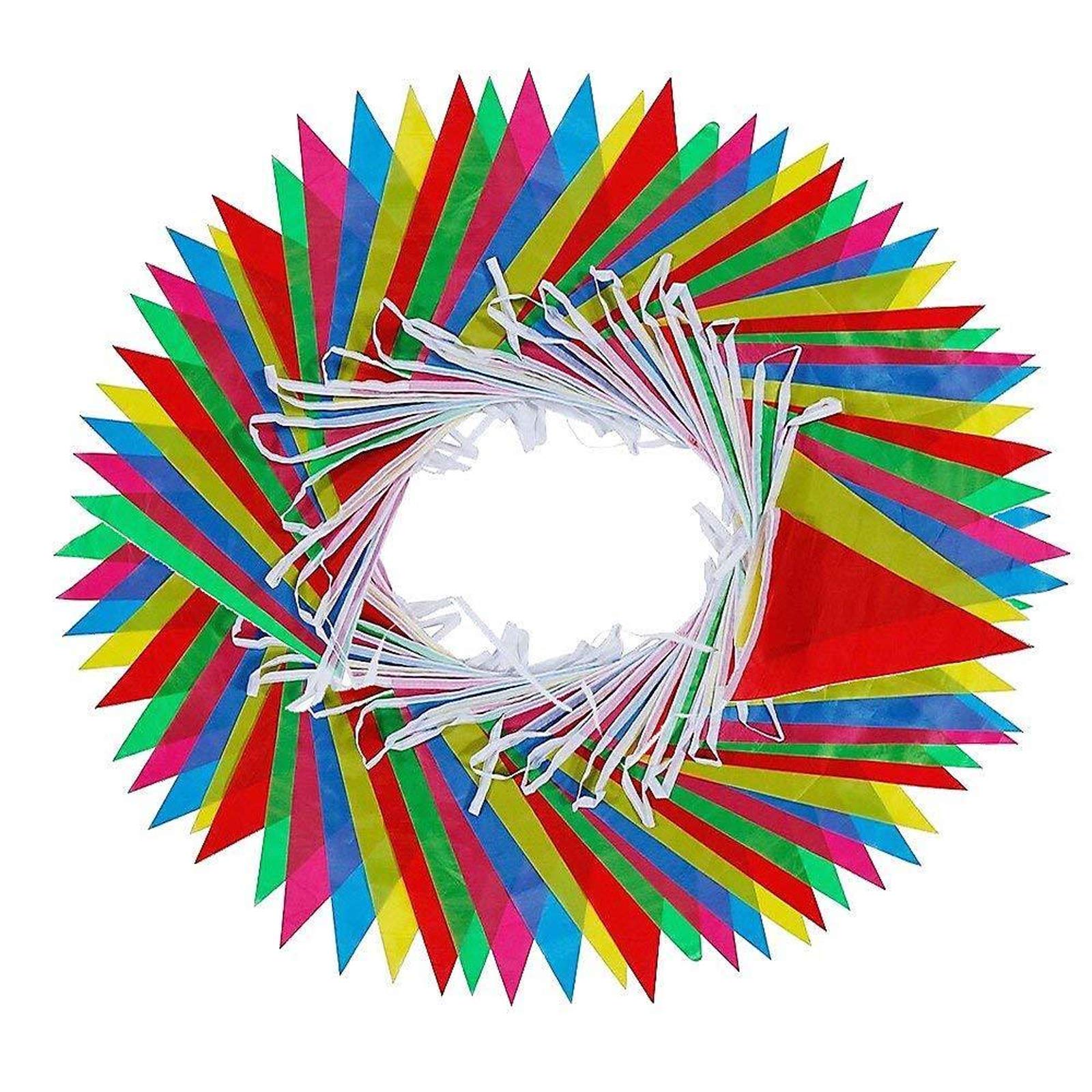 Bandiere multicolore da 40 m, 80 bandierine triangolari, per compleanni, matrimoni, anniversari, celebrazioni, baby shower, interni/esterni, decorazioni per feste di strada