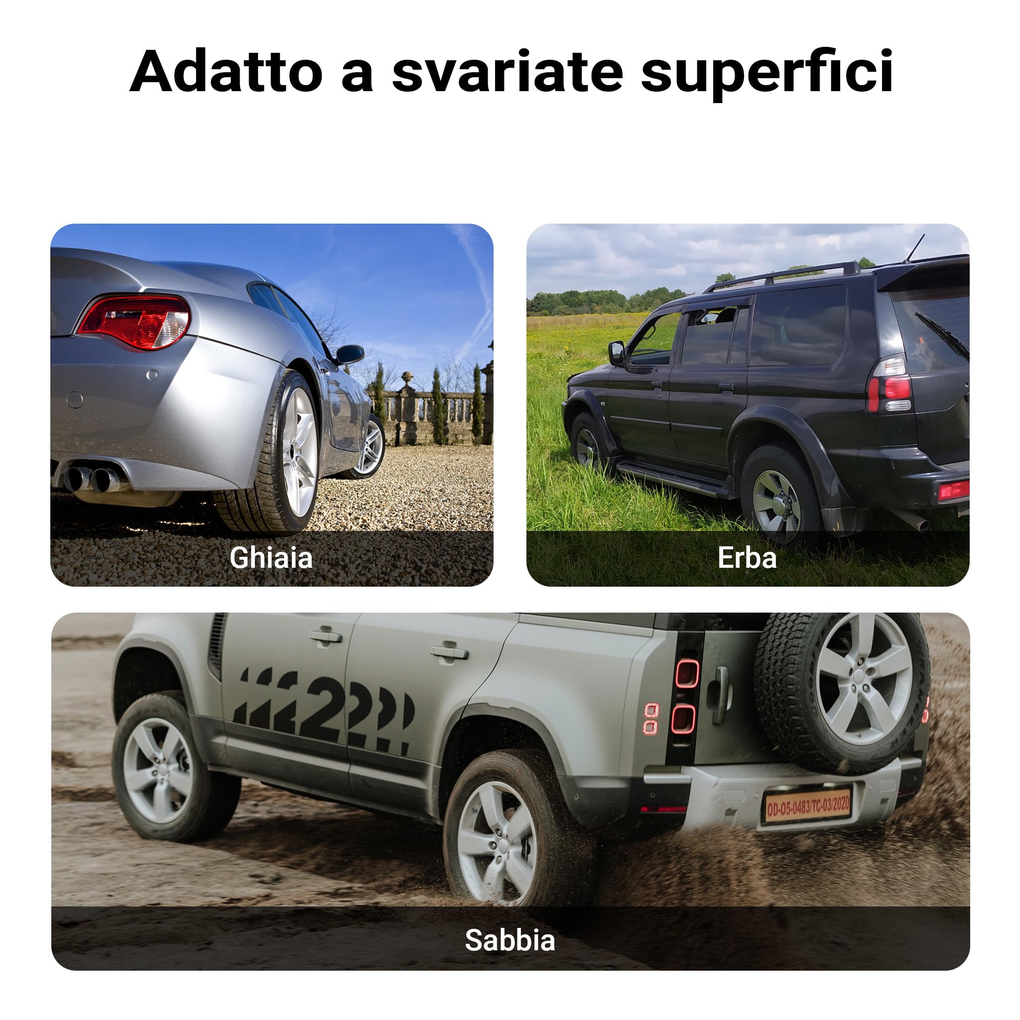 Cunei fermaruota Wiltec 3 altezze 40/70/100 mm Set 2 pezzi capacità carico 3 t per auto camper roulotte