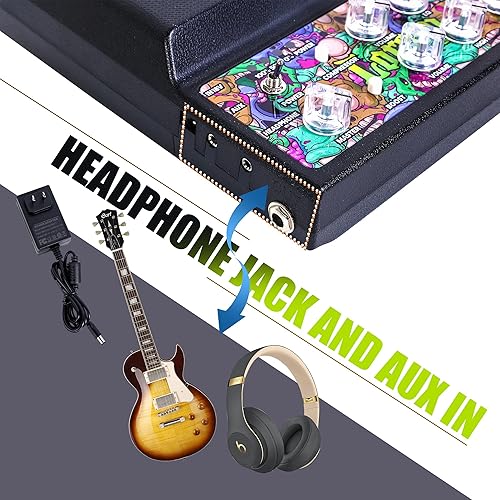 Miniatura 5 de Caline Amplificador de bajo, amplificador de graves portátil de 20 W para bajo, compresor, efecto de aumento, mini amplificador combinado de graves