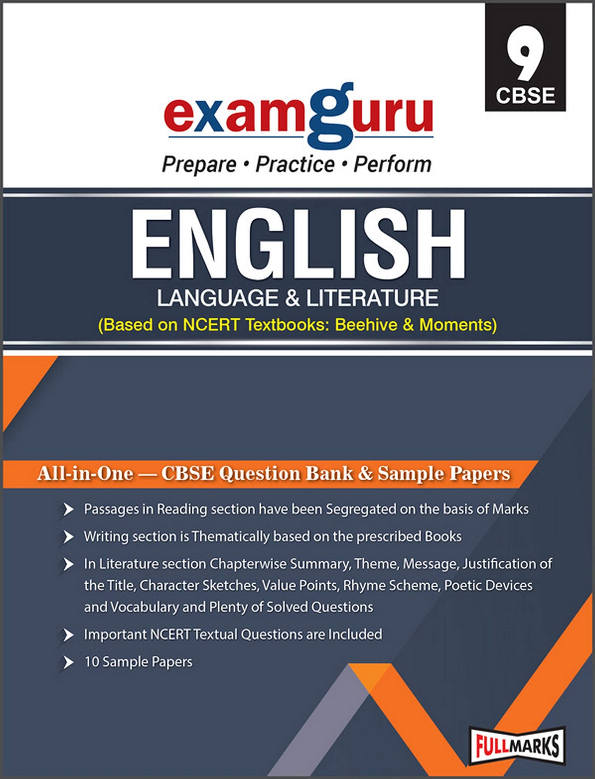 Exam Guru All in One CBSE Question Bank for Class 9 English Language and Literature (Based on NCERT Textbooks: Beehive and Moments) (March 2019 Exam)