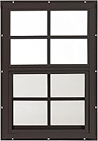 Vista 16 de Ventanas de cobertizo de 14 x 21 pulgadas (paquete de 1) Ventanas corredizas con vidrio templado y mallas Montaje al ras, marcos de aluminio