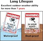 Faittoo 4-Pack Video Surveillance Sign, No Trespassing Metal Reflective Warning Sign, 10"x 7" 0.40 Aluminum Indoor Or Outdoor Use for Home Business CCTV Security Camera,UV Protected & Waterproof