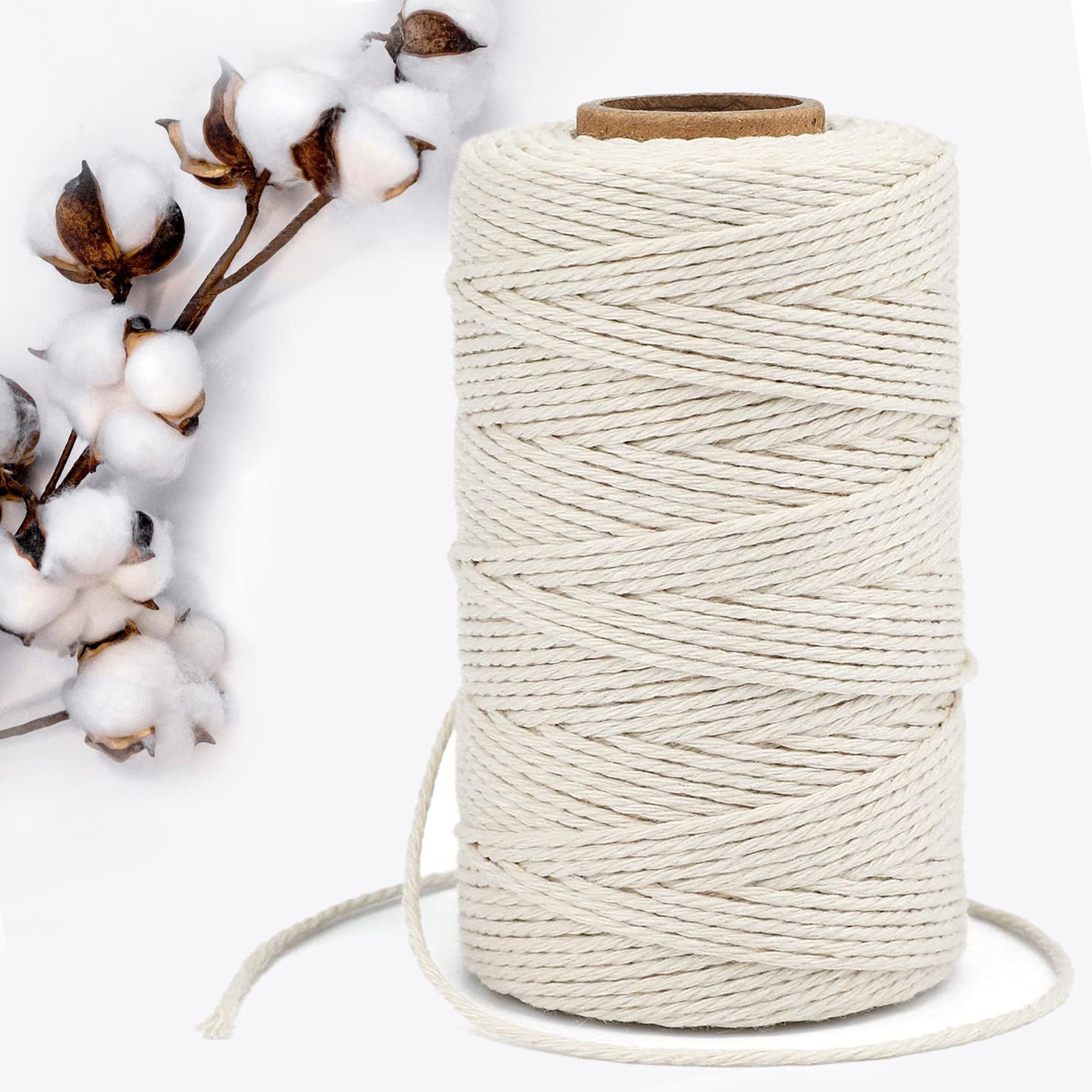 Makramee Garn 5mm 200m Baumwollkordel 5mm Makramee-Garn Naturweiß