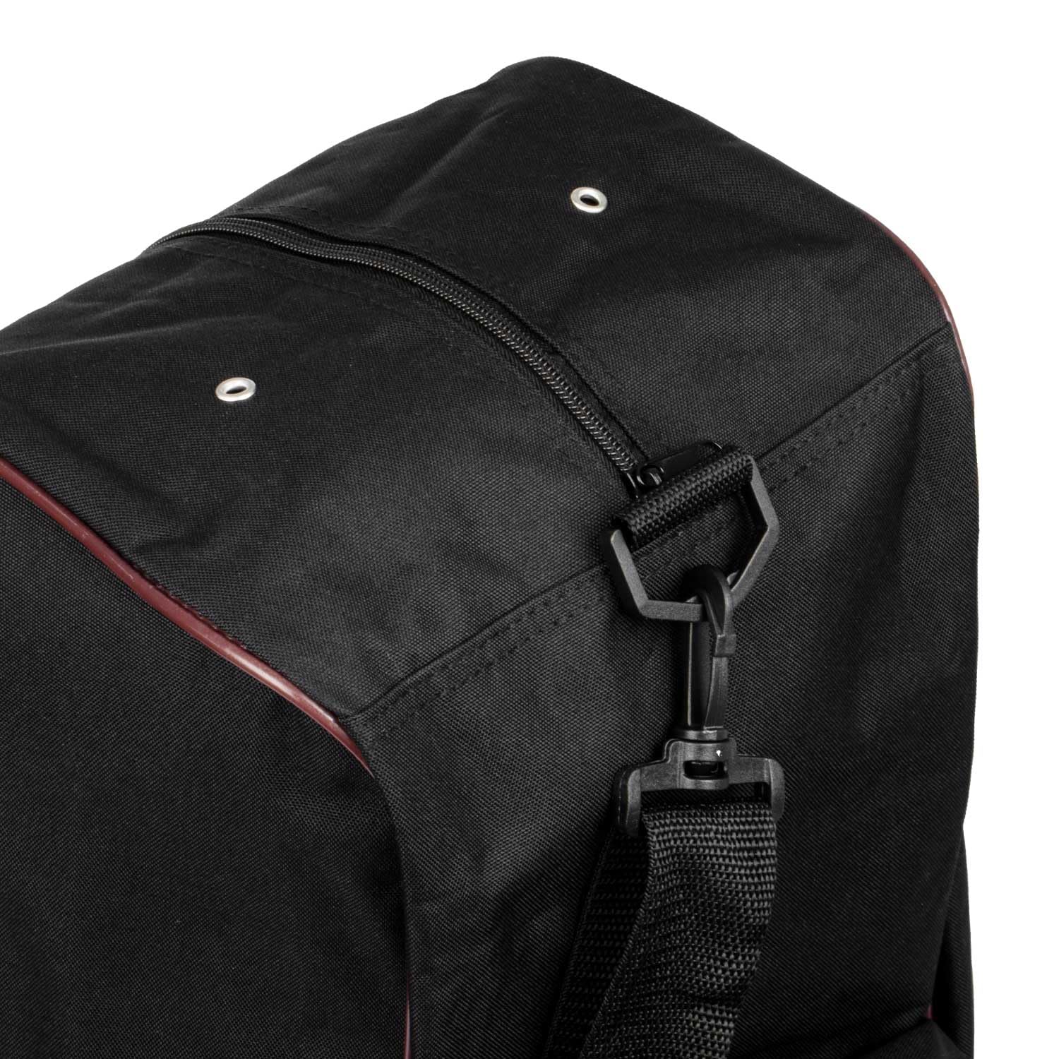 Generico Equivalence Borsa Porta Stivali e Casco, Nera con Logo, Tracolla Regolabile