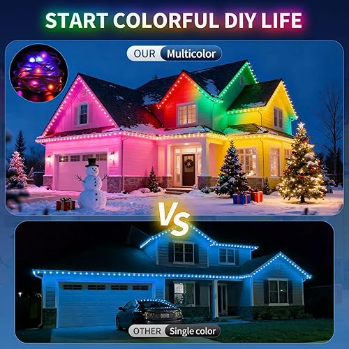 Miniatura 4 de Luces permanentes para exteriores, luces de Navidad RGB de 100 pies con 50 LED, control de aplicación/remoto, 33 modos de escena, 216 modos de