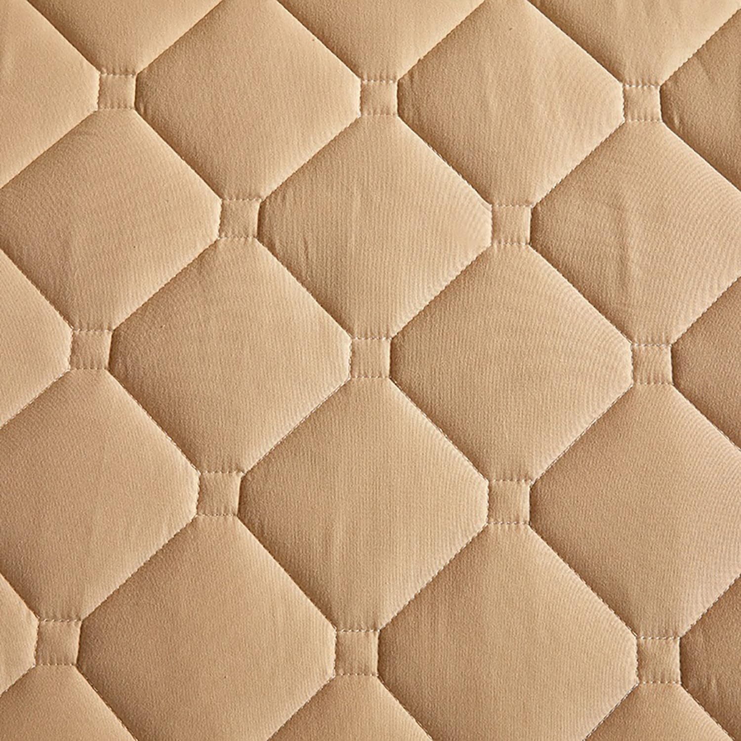 Coprimaterasso con Cerniera - Fodera Materasso Trapuntato, Imbottito, 80x190/90x190/120x190/140x200/160x190 cm, Personalizzabile, Protettivo e Respirante(Cachi,90x200+15cm)