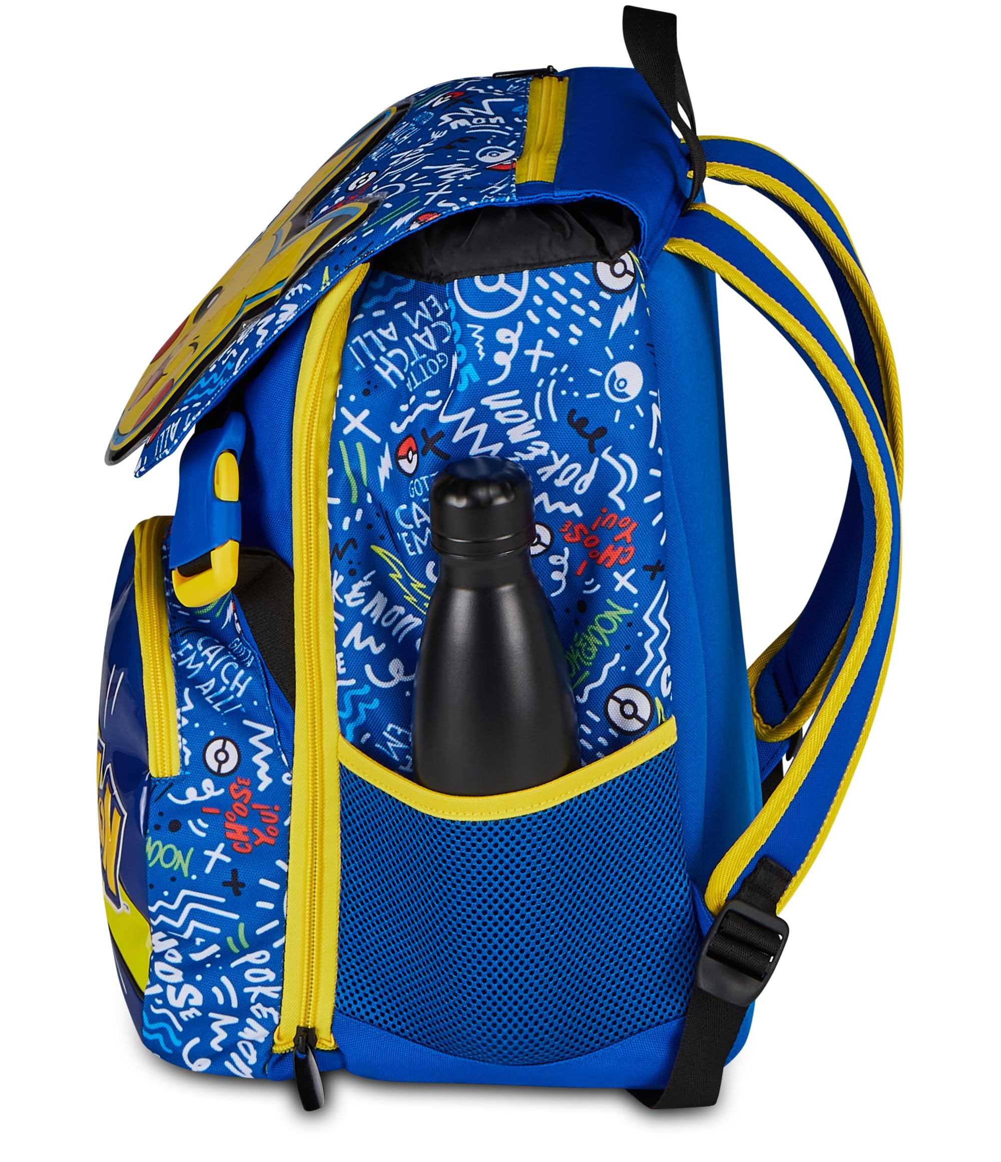 Seven Zaino Scuola Estensibile Big Pokemon, Blu, 24L, Espandibile tramite zip, Tasca frontale, Tasca laterale portaborraccia, Scuola elementare, Bambino, Bambina