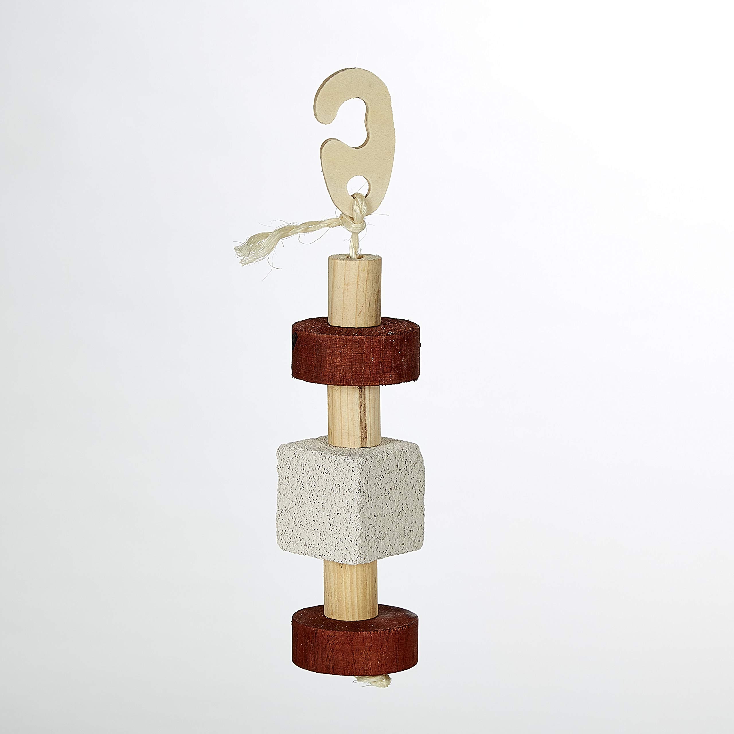 Kaytee Natürliches Lava-und-Holzspielzeug zum Aufhängen für kleine Tiere, 5,1 x 6,3 x 27,9 cm