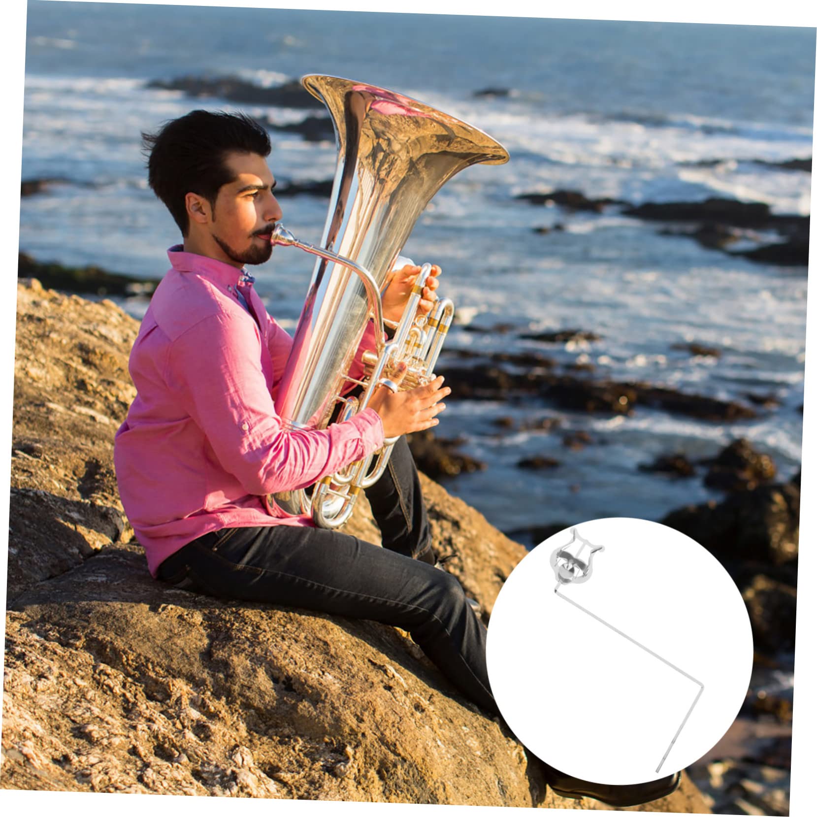 BESPORTBLE Morsetto Portatile per Spartiti Musicali in Metallo Placcato, Clip a Morsetto per Strumenti Fiato come Tromba, Tuba e Clarinetto Basso, Accessorio per Esibizioni e Marce Musicali